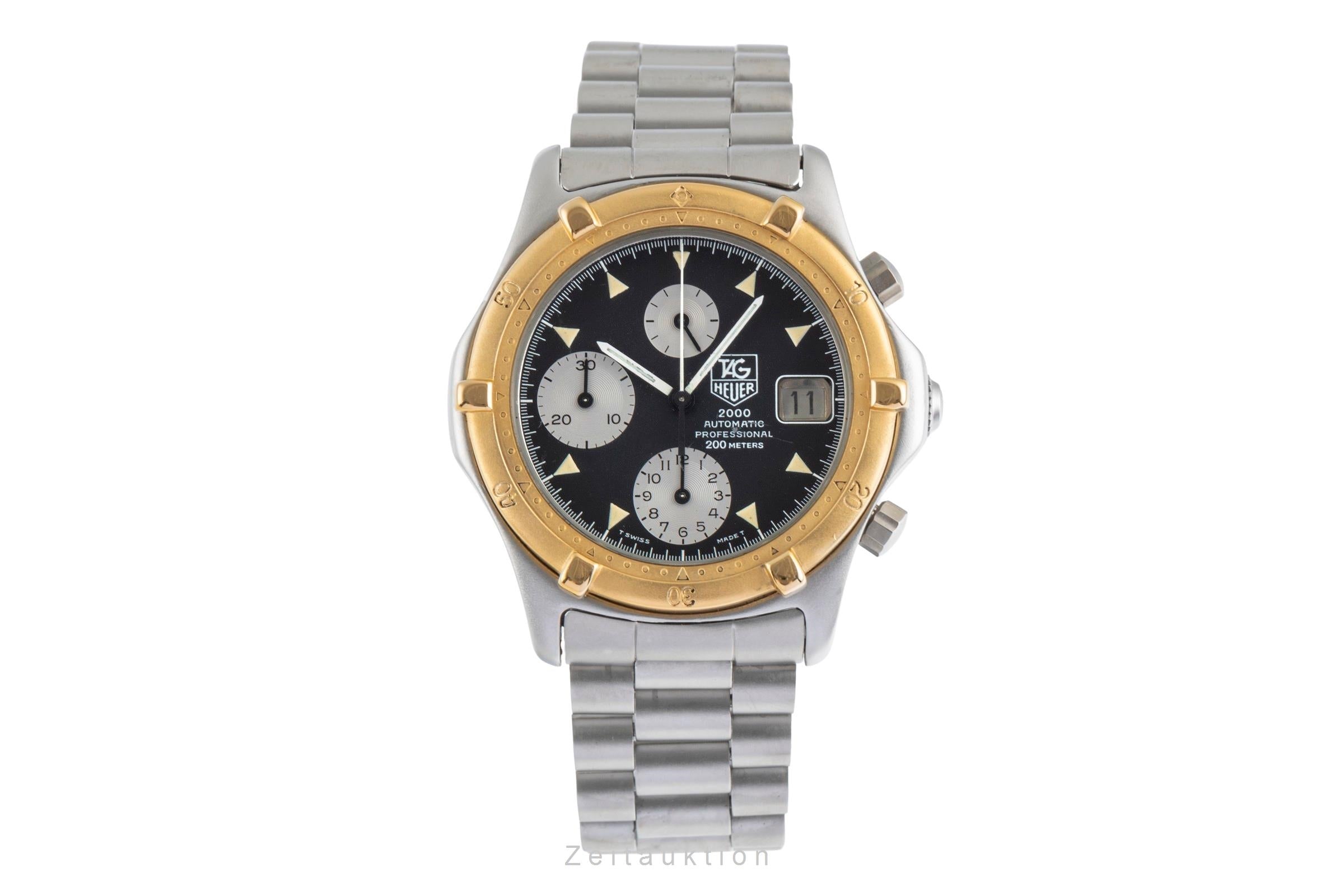 Tag Heuer 2000 cronógrafo acero / banado en oro automático reloj para caballeros 173.006 Vintage  [2400670]