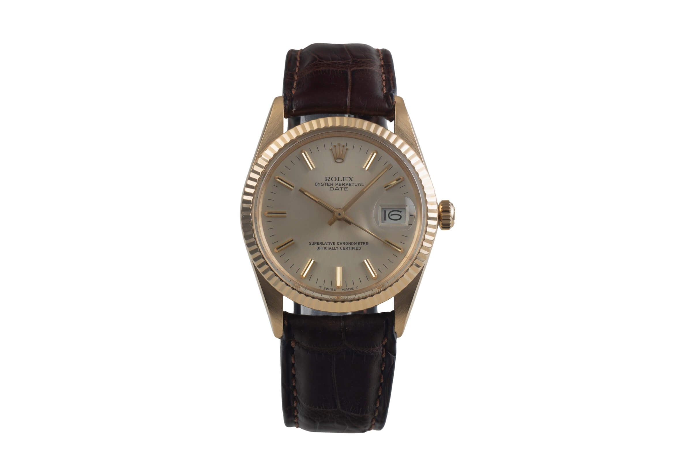 Rolex Date oro de 18 quilates automático reloj para caballeros 15038  [2406355]
