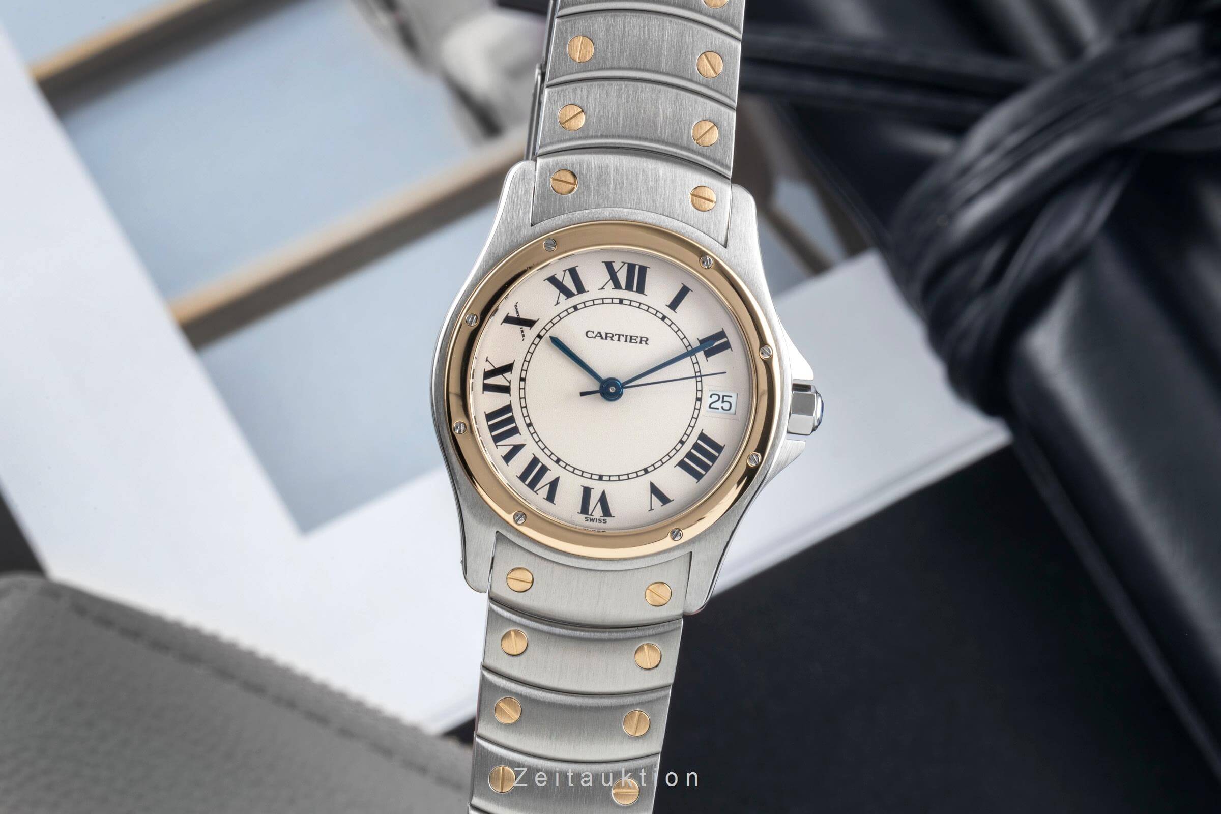 Cartier Santos Ronde acciaio / oro automatismo orologio da uomo W20036R3  [2406385]