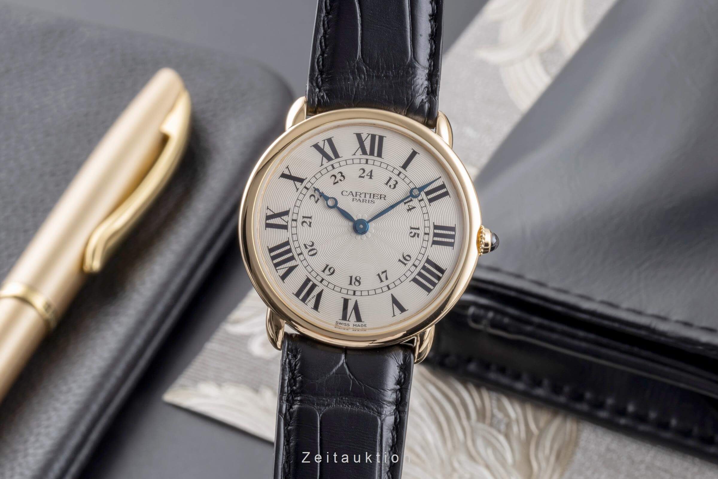 Cartier Ronde Louis oro 18 ct carica manuale orologio da uomo W6800251  [2406427]