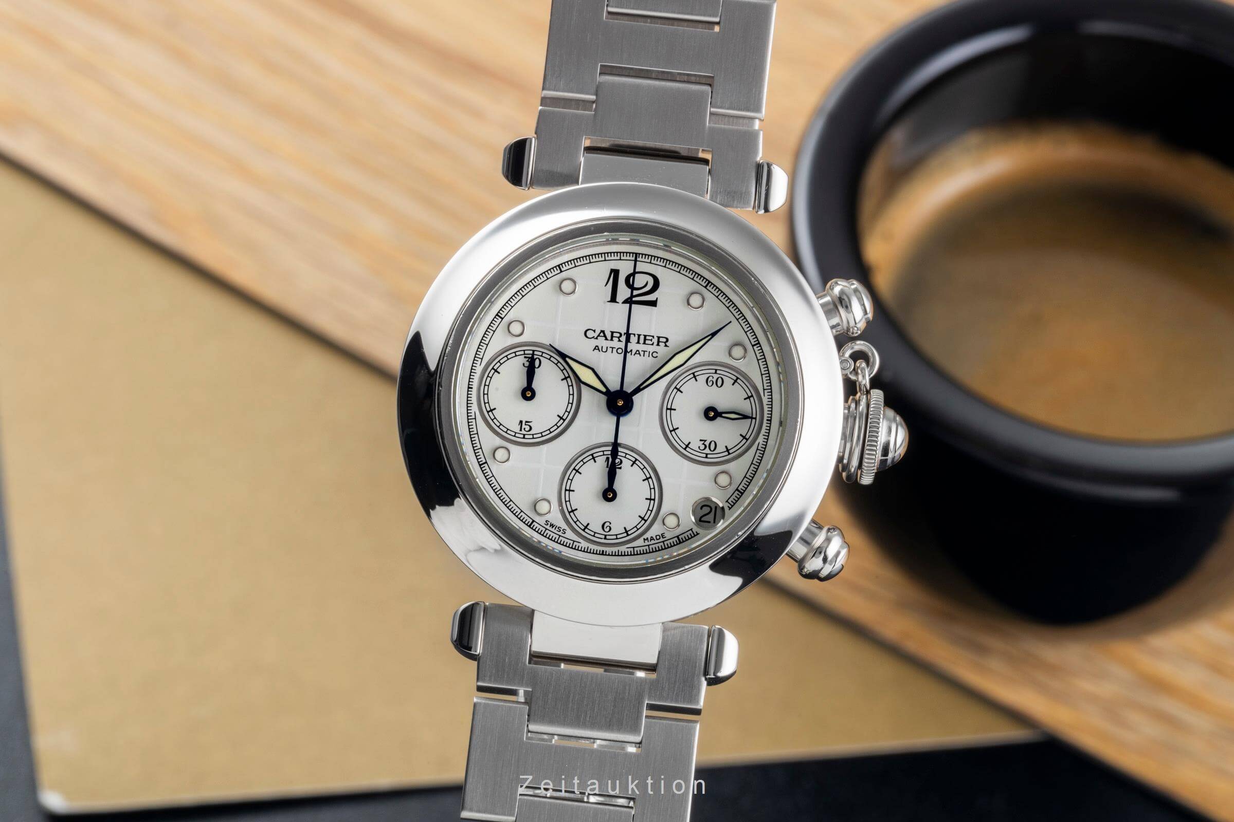 Cartier Pasha cronografo acciaio automatismo orologio da uomo W31039M7 2412 LP: 7200EUR  [2500177]