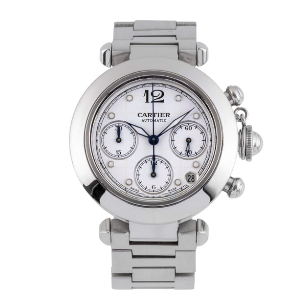 Cartier Pasha chronographe acier automatique montre pour hommes W31039M7 LP: 7200EUR  [2500326]