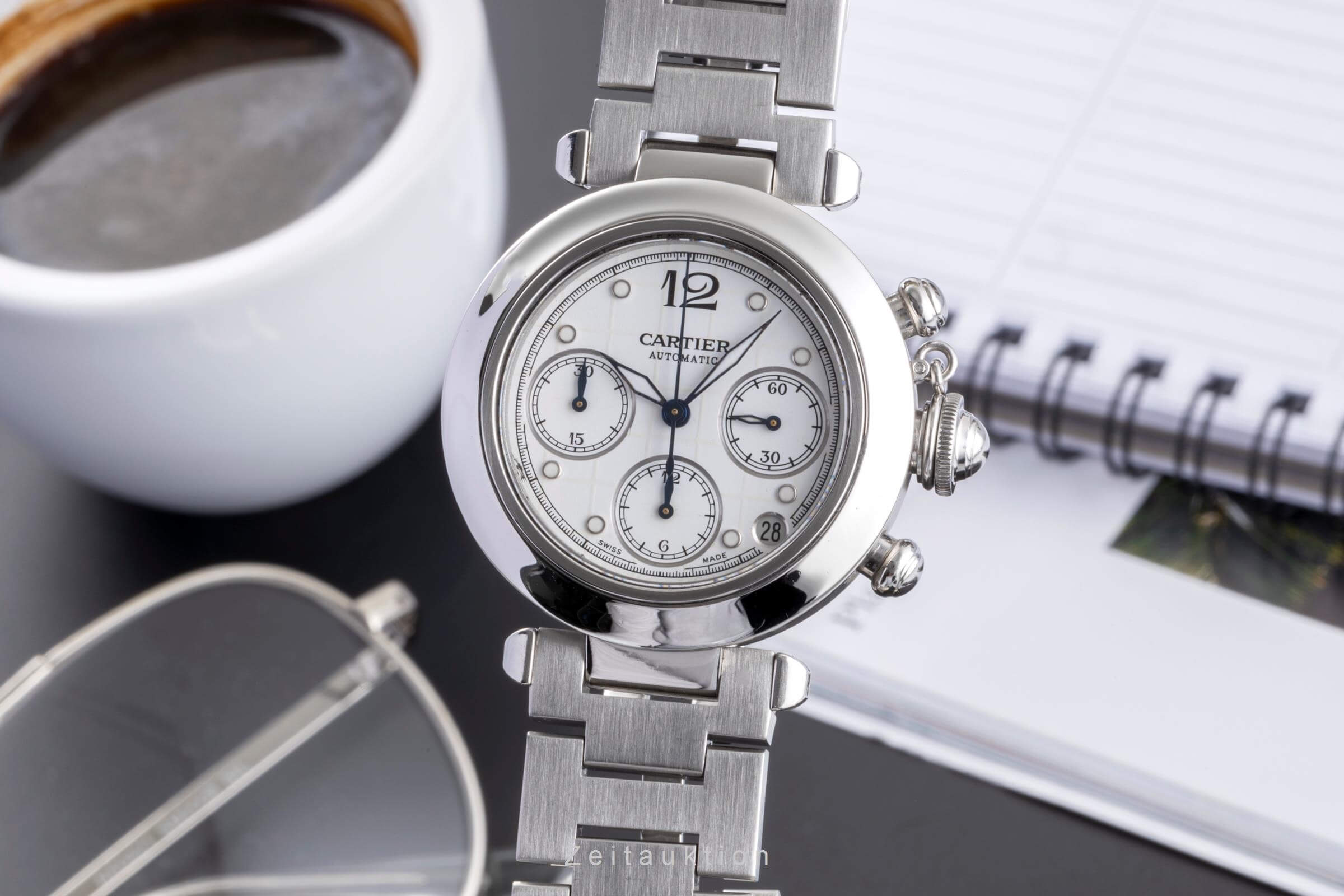 Cartier Pasha cronografo acciaio automatismo orologio da uomo W31039M7 LP: 7200EUR  [2500326]