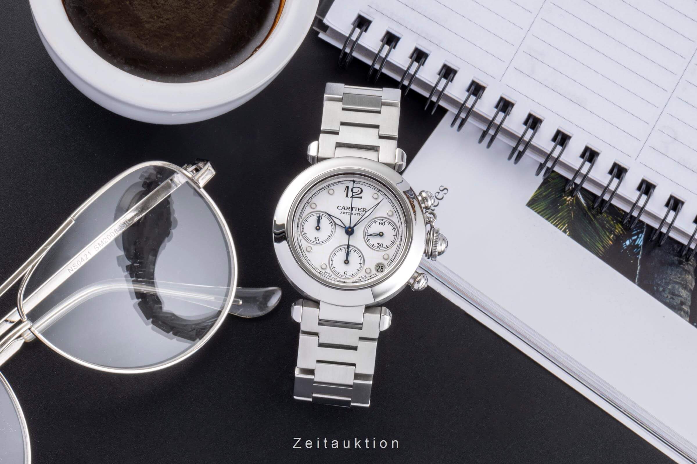 Cartier Pasha chronographe acier automatique montre pour hommes W31039M7 LP: 7200EUR  [2500326]