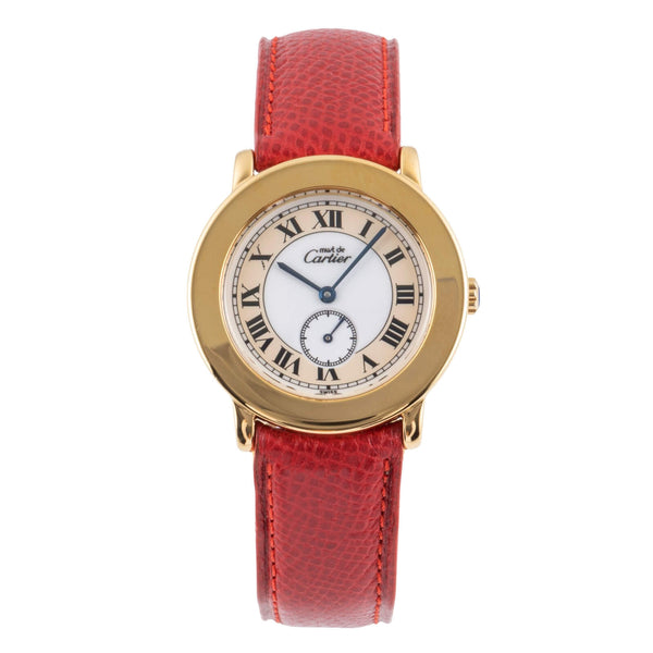 Cartier Ronde plata banada en oro cuarzo reloj para damas  W1006922  [2500582]