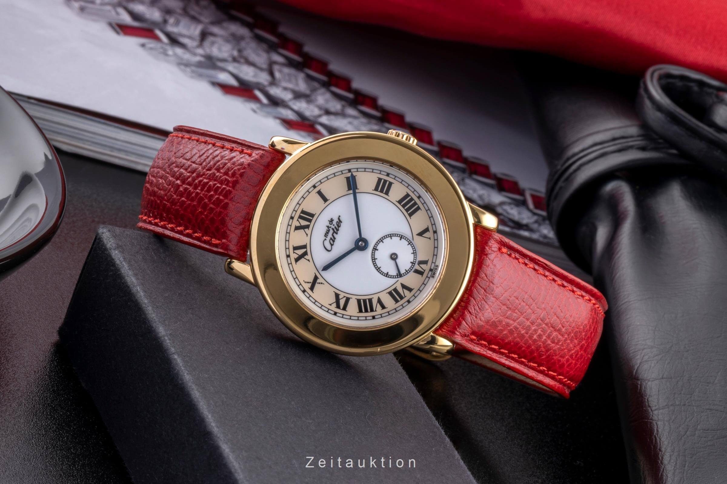 Cartier Ronde plata banada en oro cuarzo reloj para damas  W1006922  [2500582]