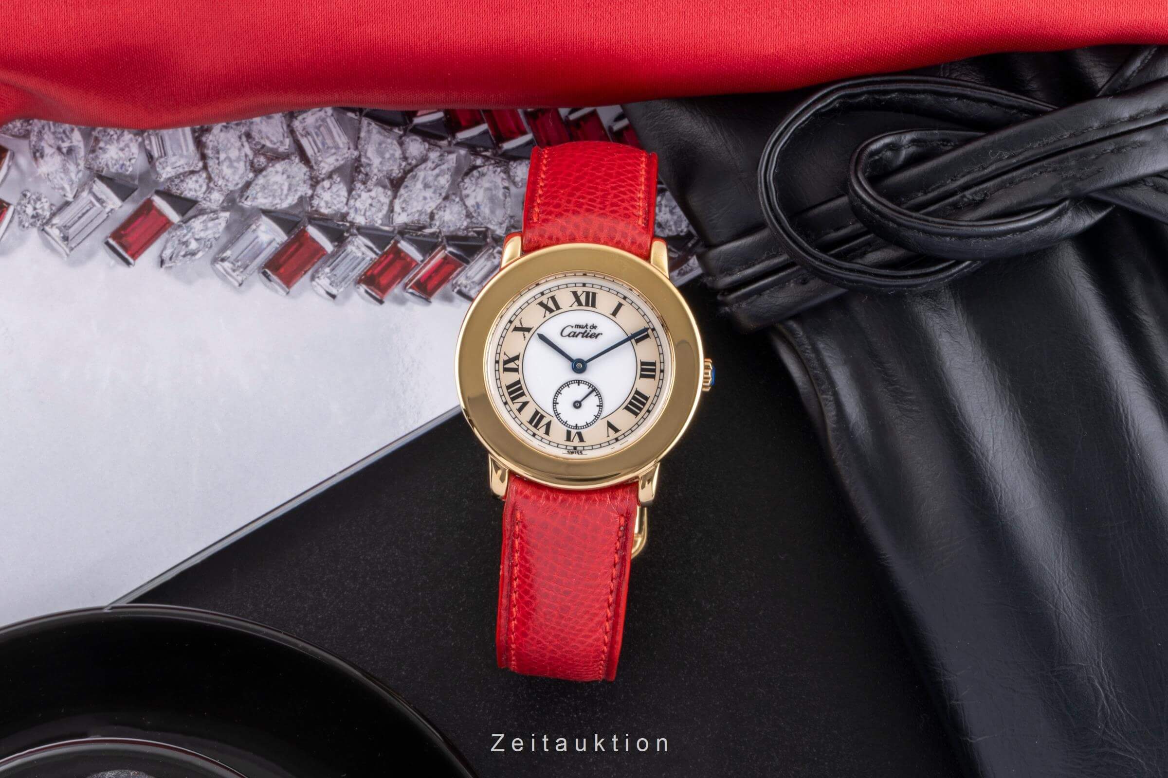 Cartier Ronde plata banada en oro cuarzo reloj para damas  W1006922  [2500582]