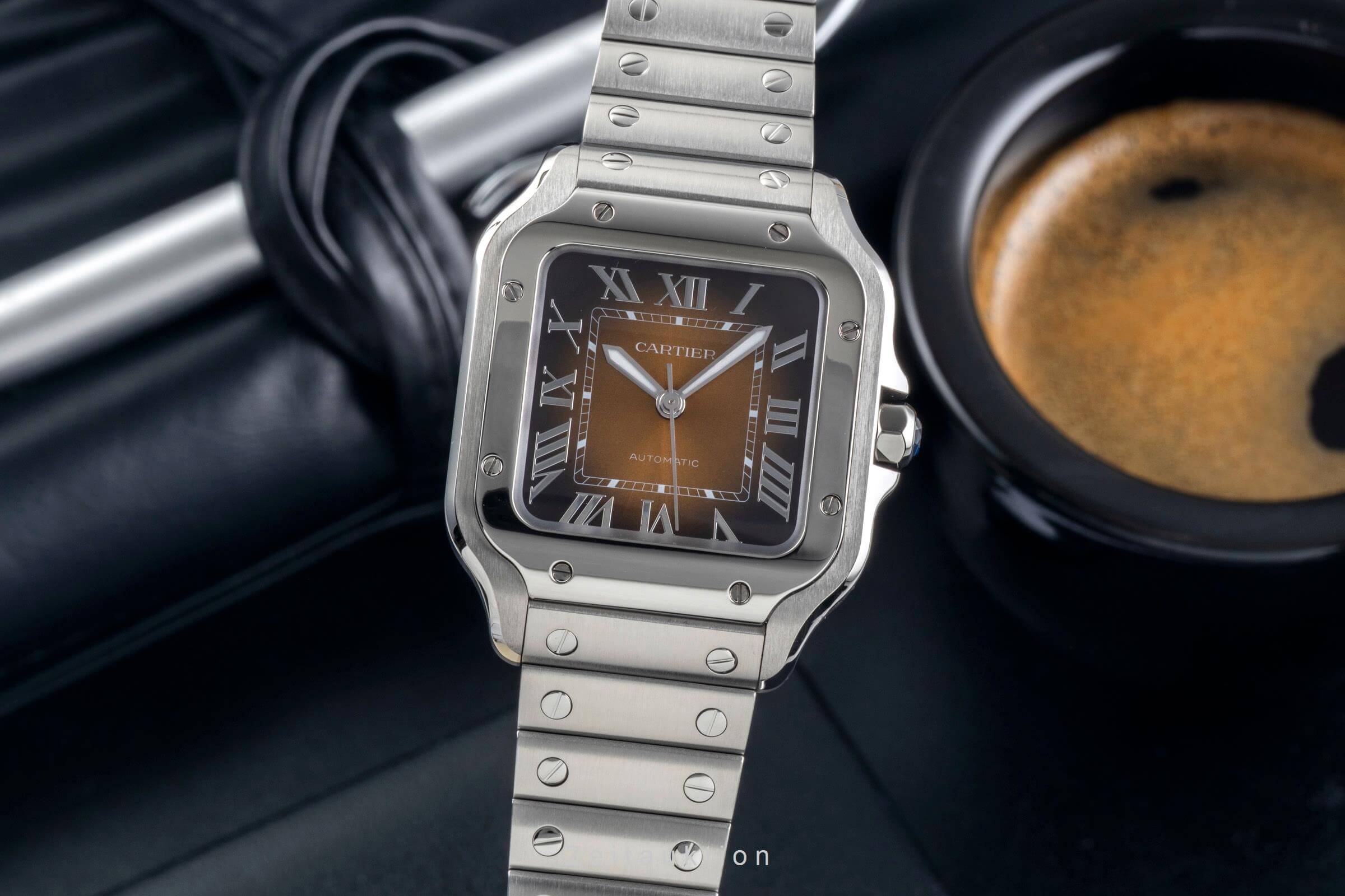 Cartier Santos acciaio automatismo orologio da uomo WSSA0065 LP: 7600EUR  [2500948]
