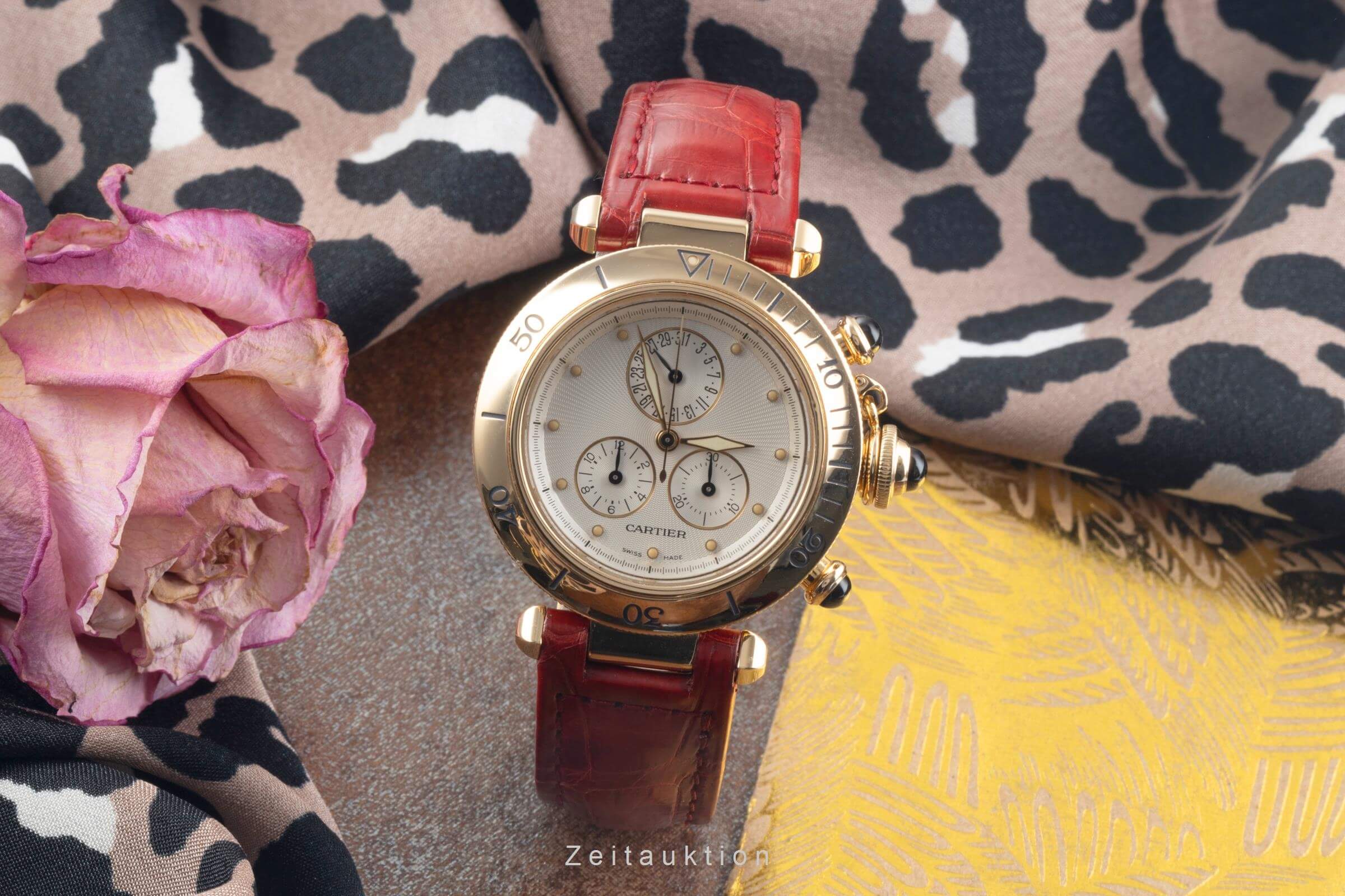 Cartier Pasha cronografo oro 18 ct quarzo orologio da donna W3012051  [2501045]