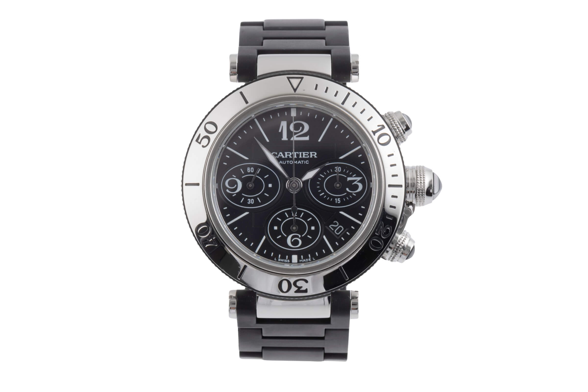 Cartier Pasha Seatimer cronografo ceramica / acciaio automatismo orologio da uomo W31088U2 LP: 11100EUR  [2501071]