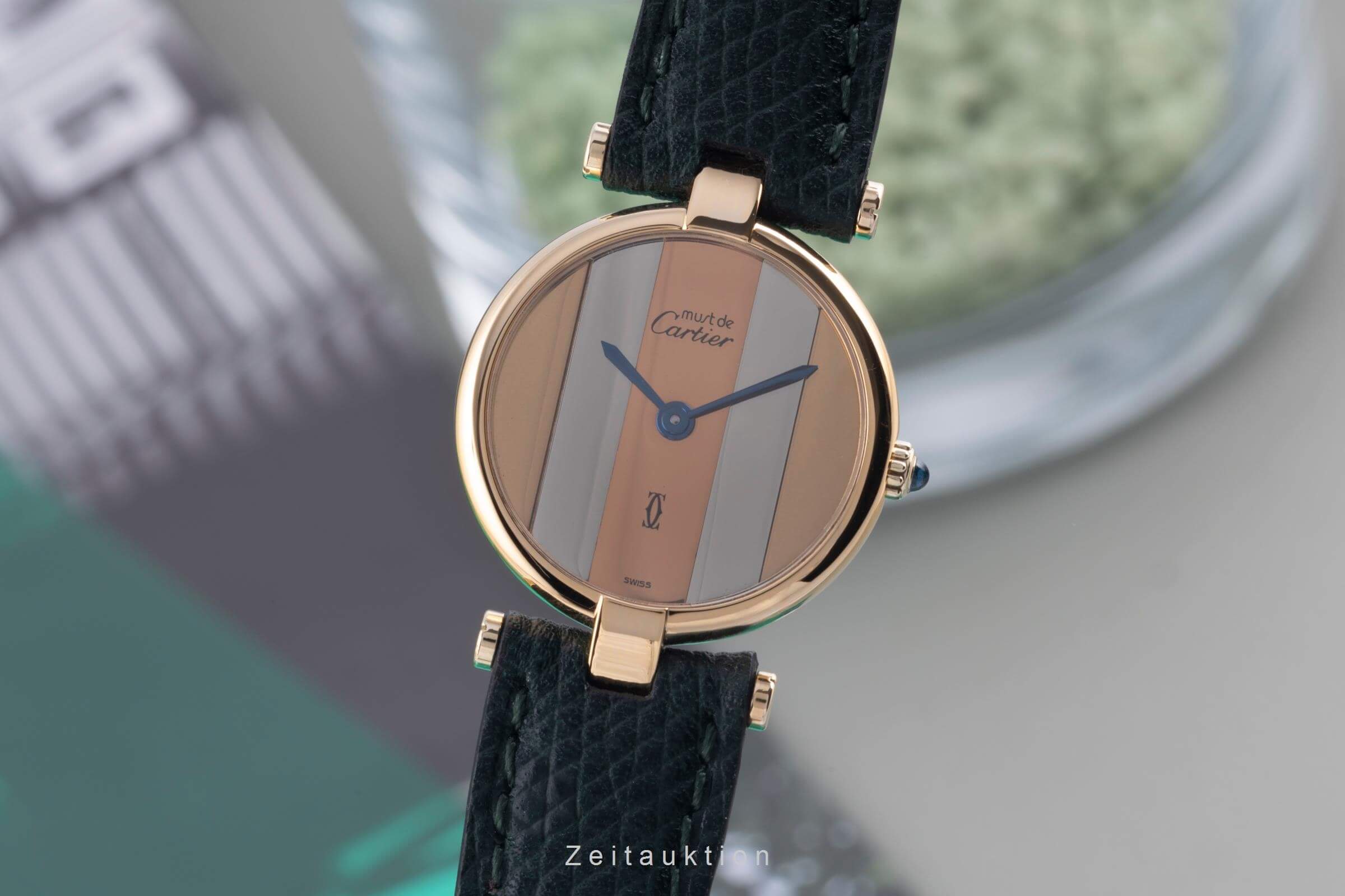 Cartier Vendome argento dorato quarzo orologio da donna  [2501263]