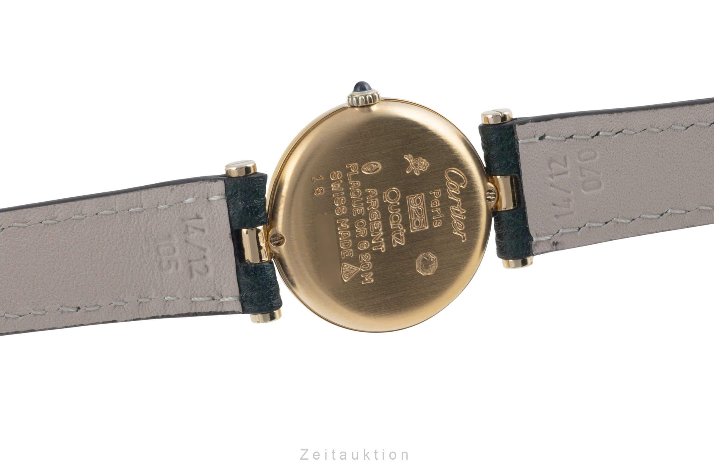 Cartier Vendome plata banada en oro cuarzo reloj para damas   [2501263]