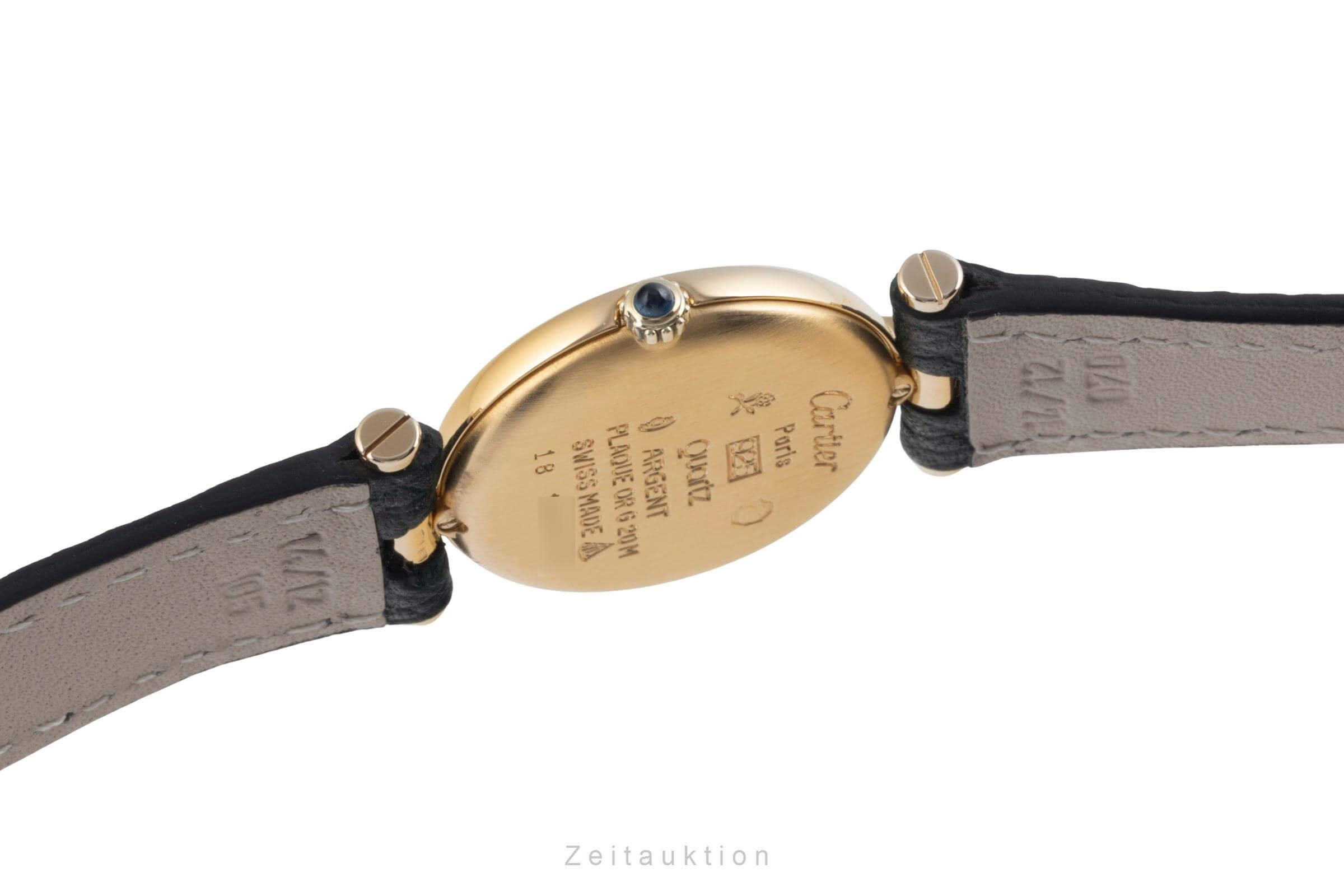 Cartier Vendome plata banada en oro cuarzo reloj para damas   [2501263]