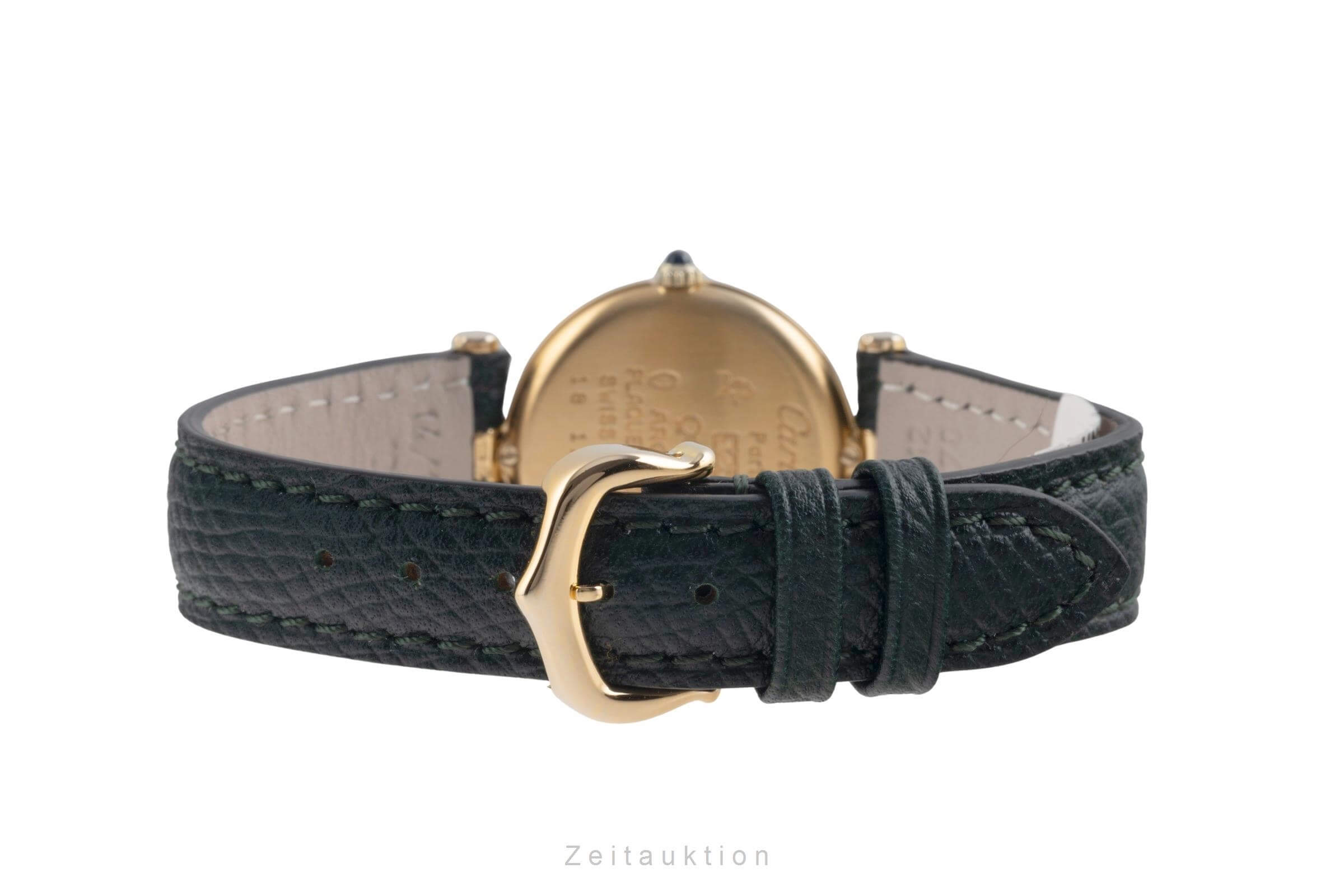 Cartier Vendome plata banada en oro cuarzo reloj para damas   [2501263]