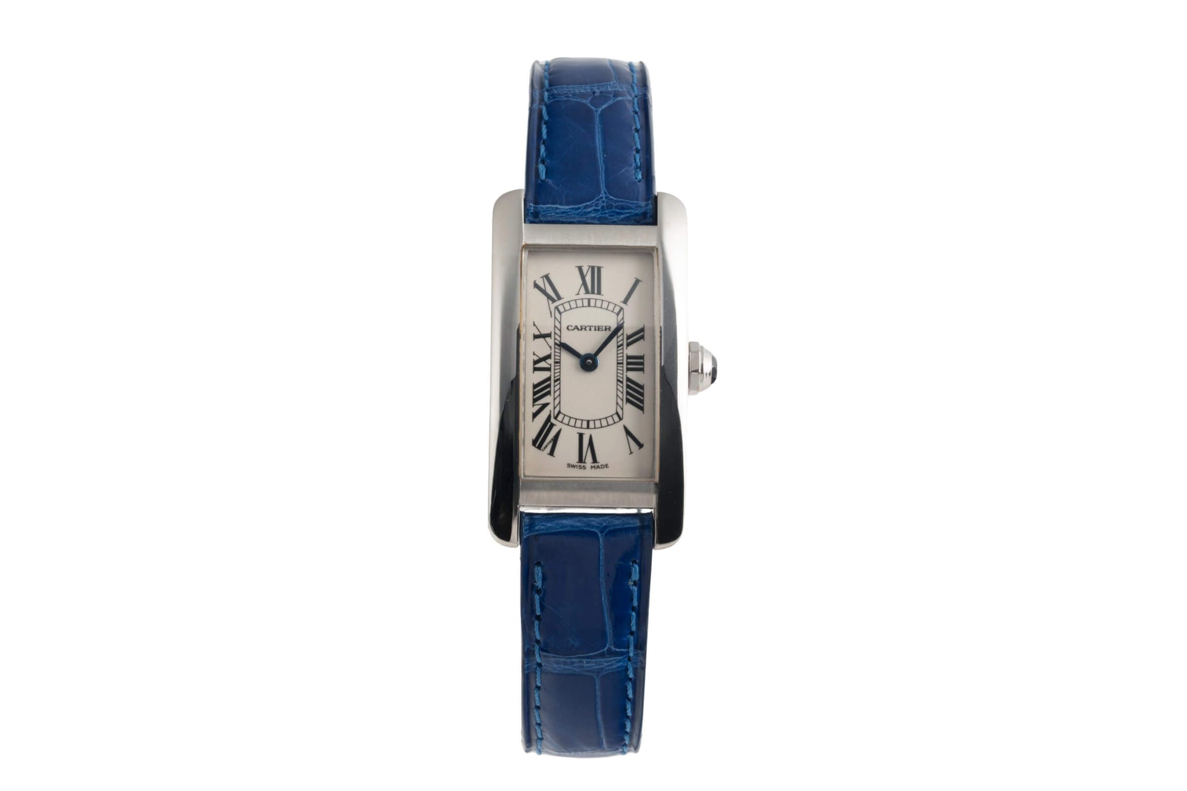 Cartier Tank Américaine oro bianco 18 ct quarzo orologio da donna W26019L4 LP: 12400EUR  [2501306]