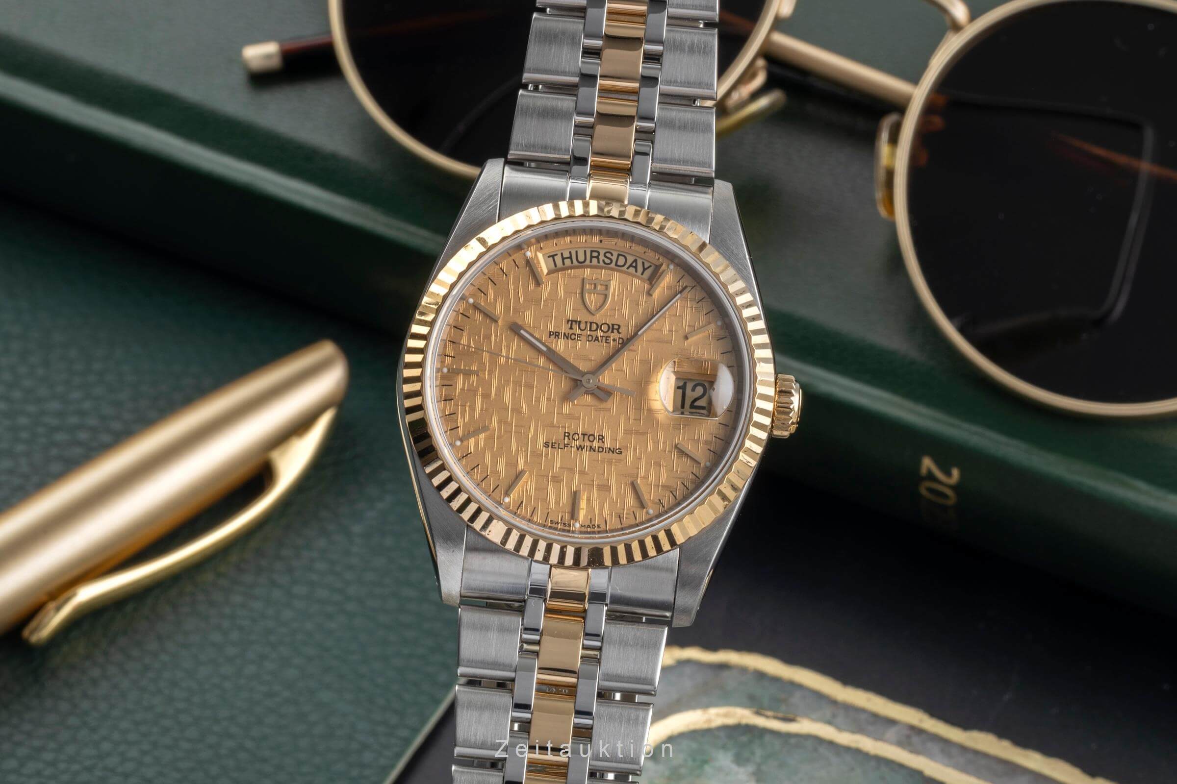 Tudor Date-Day steel / gold automatic men's watch 76213  [2501329]