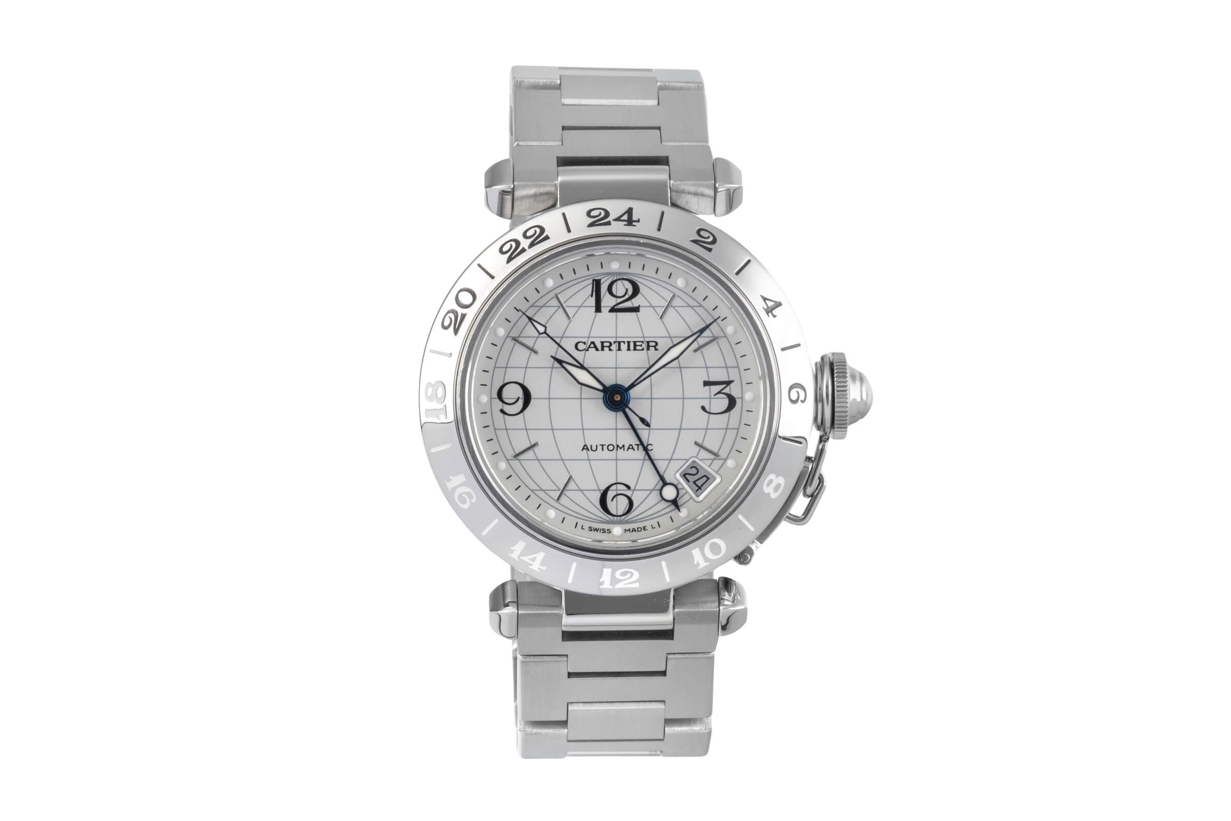 Cartier Pasha acciaio automatismo orologio da uomo W31078M7 LP: 7200EUR  [2501418]