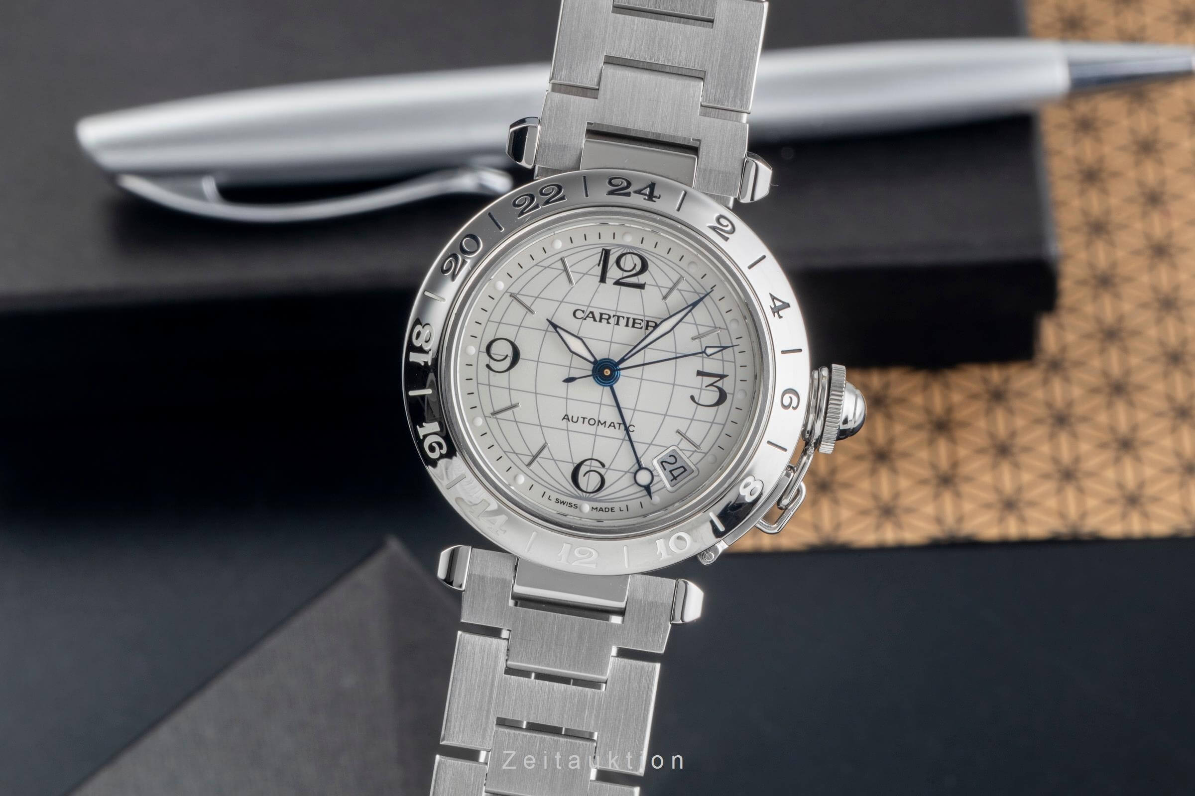 Cartier Pasha acciaio automatismo orologio da uomo W31078M7 LP: 7200EUR  [2501418]