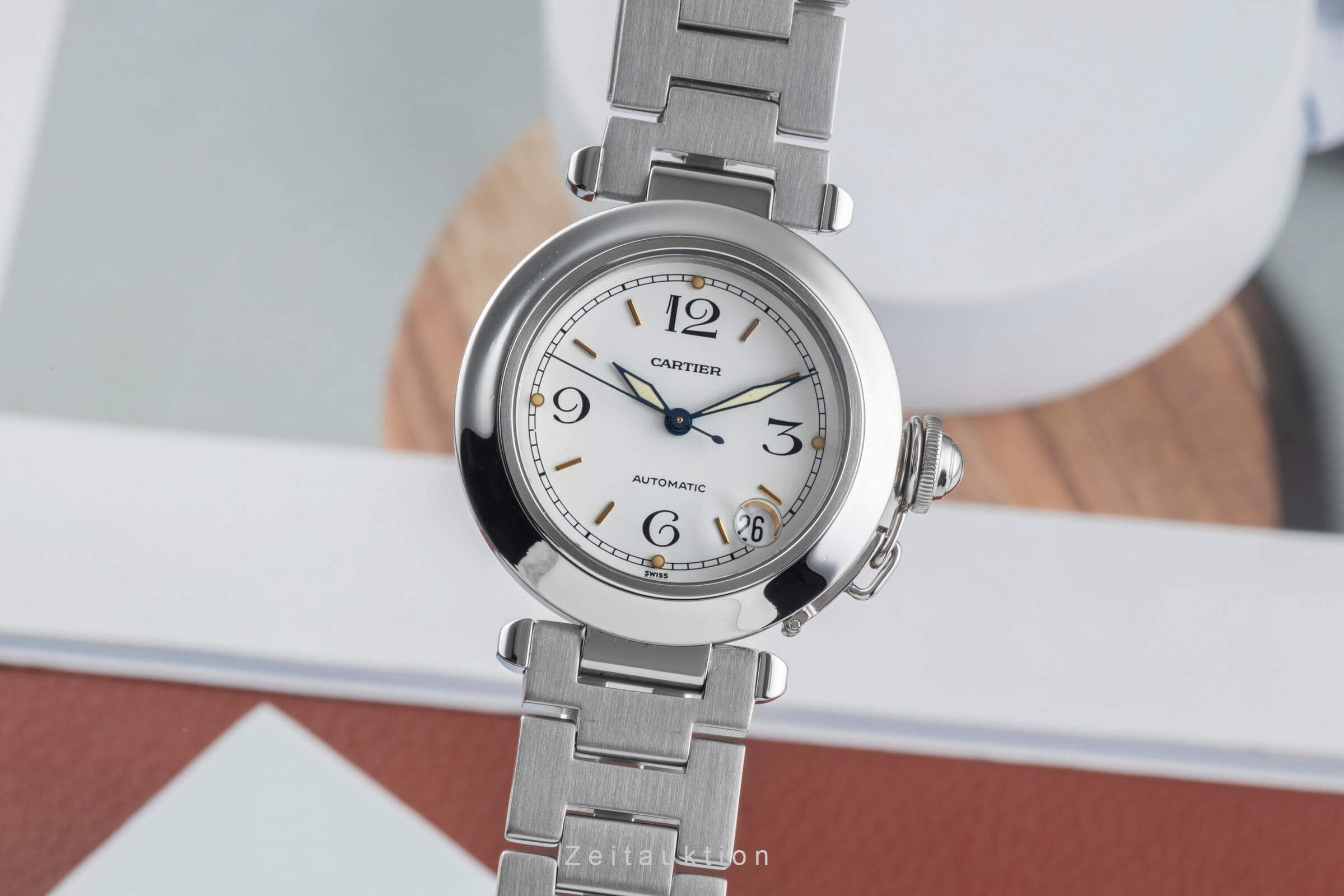 Cartier Pasha acciaio automatismo orologio da uomo W31015M7 LP: 7200EUR  [2501419]
