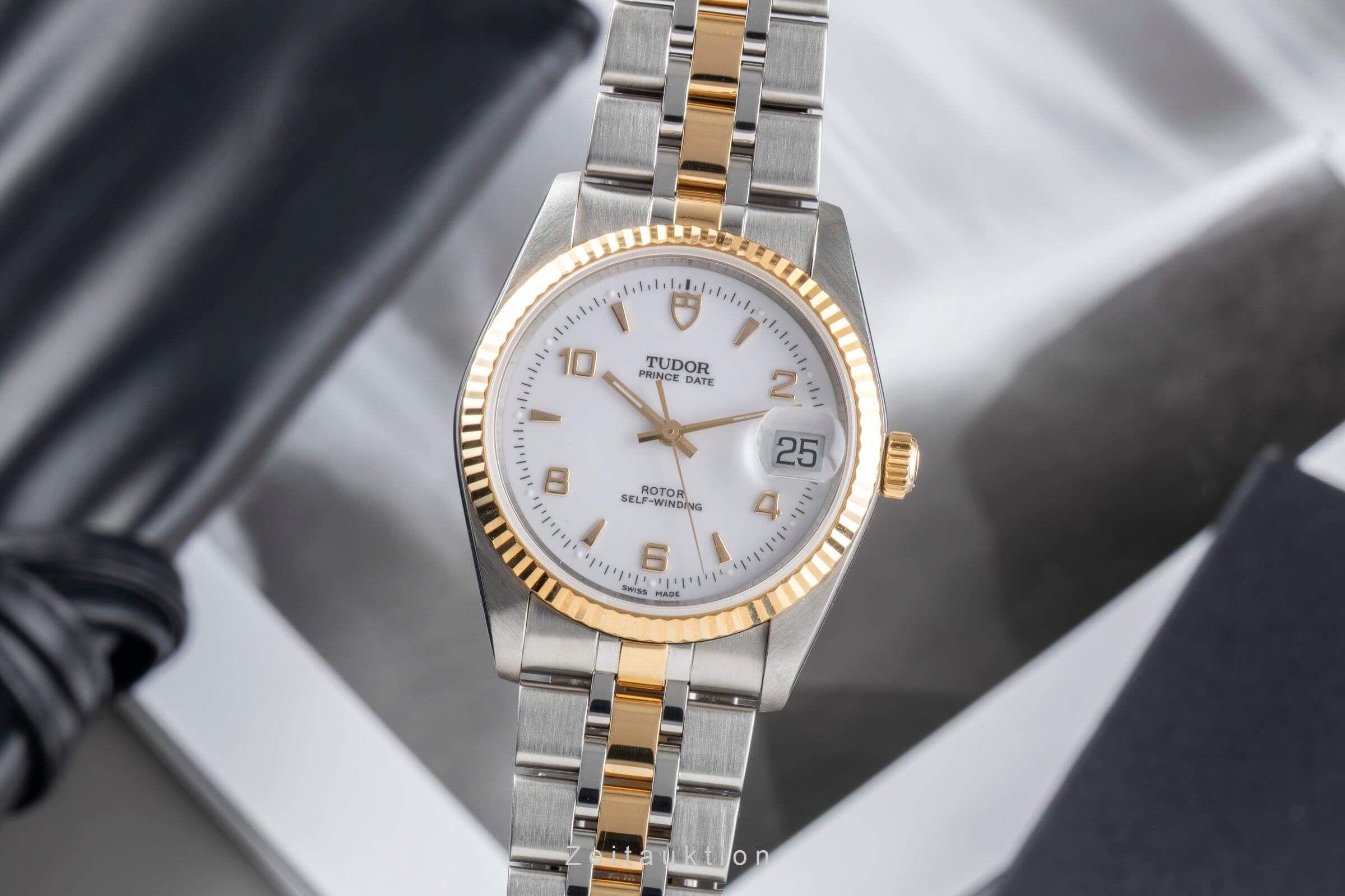 Tudor Prince Oysterdate Stahl / Gold Diamonds Automatik Ref. 74033 Papiere 2004 [2501457]