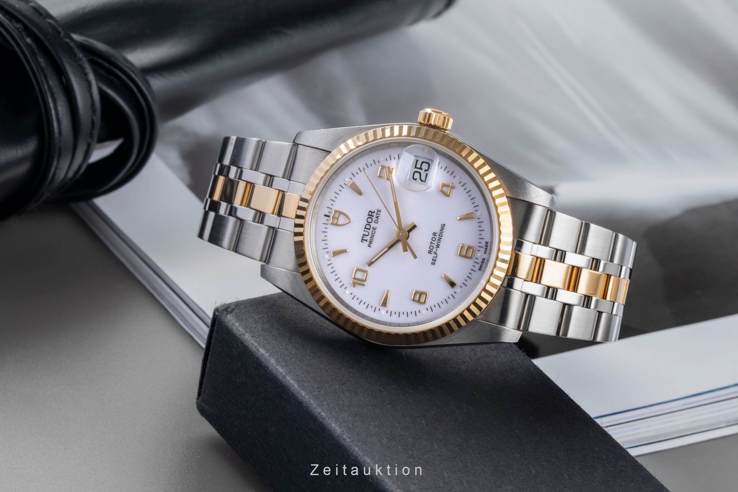 Tudor Prince Oysterdate Stahl / Gold Diamonds Automatik Ref. 74033 Papiere 2004 [2501457]
