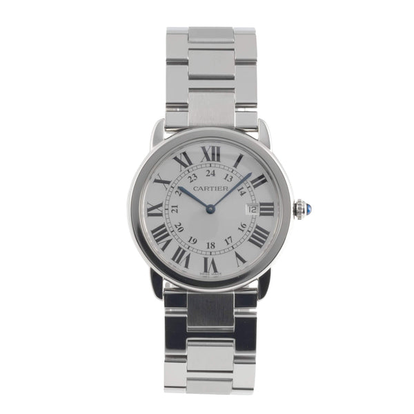 Cartier Ronde Solo Quarz Edelstahl Herrenuhr Datum Ref. W6701005 Klassiker [2501782]