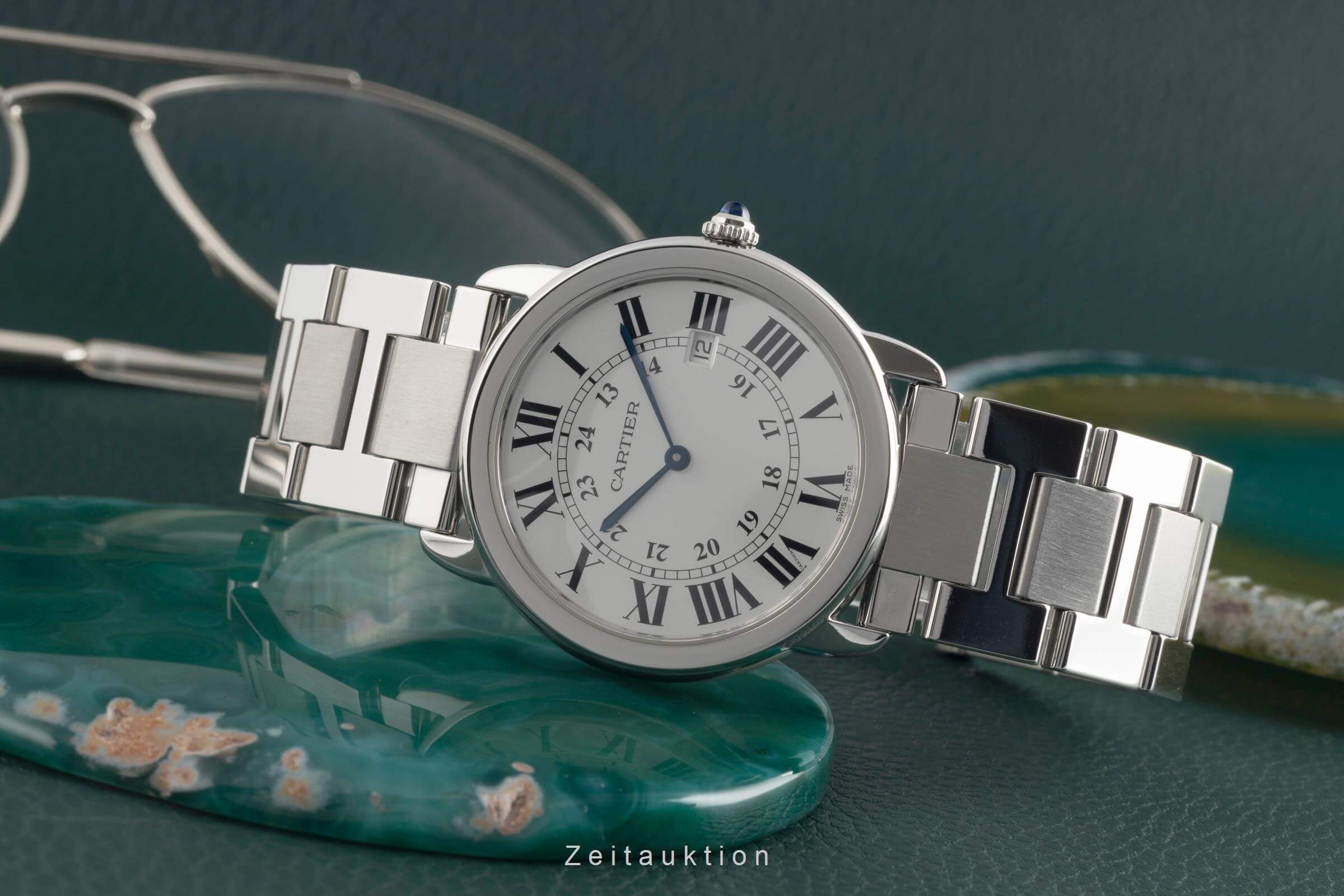 Cartier Ronde Solo Quarz Edelstahl Herrenuhr Datum Ref. W6701005 Klassiker [2501782]