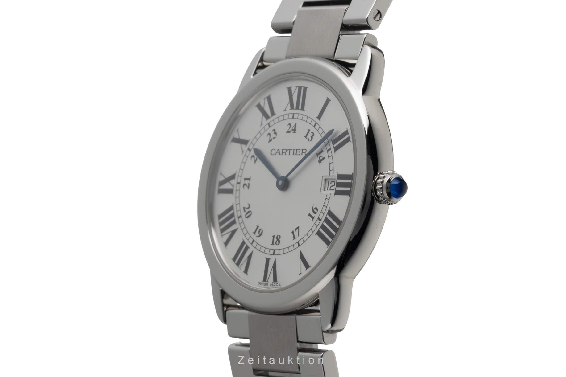 Cartier Ronde Solo Quarz Edelstahl Herrenuhr Datum Ref. W6701005 Klassiker [2501782]