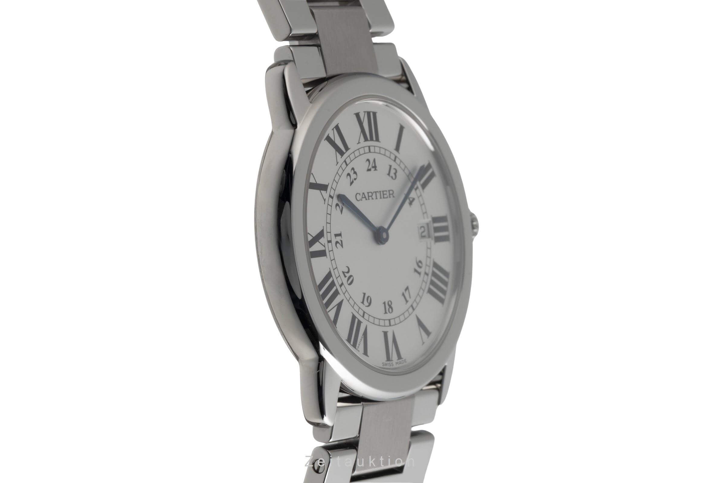 Cartier Ronde Solo Quarz Edelstahl Herrenuhr Datum Ref. W6701005 Klassiker [2501782]