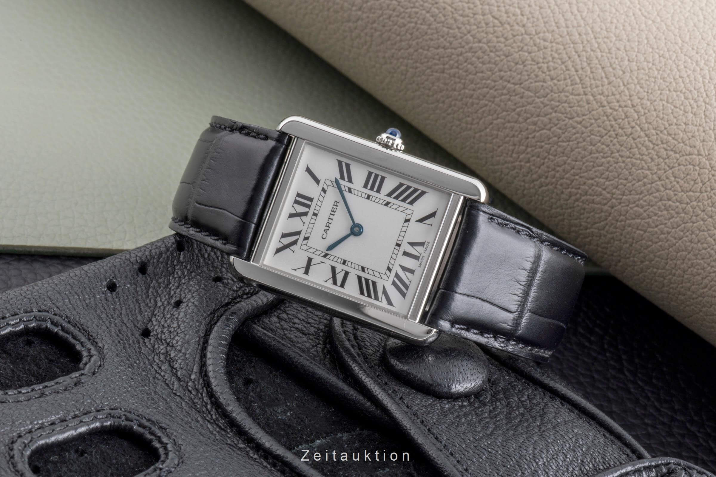 Cartier Tank Solo Large Edelstahl Herrenuhr Ref. W1018355 Klassiker [2502266]