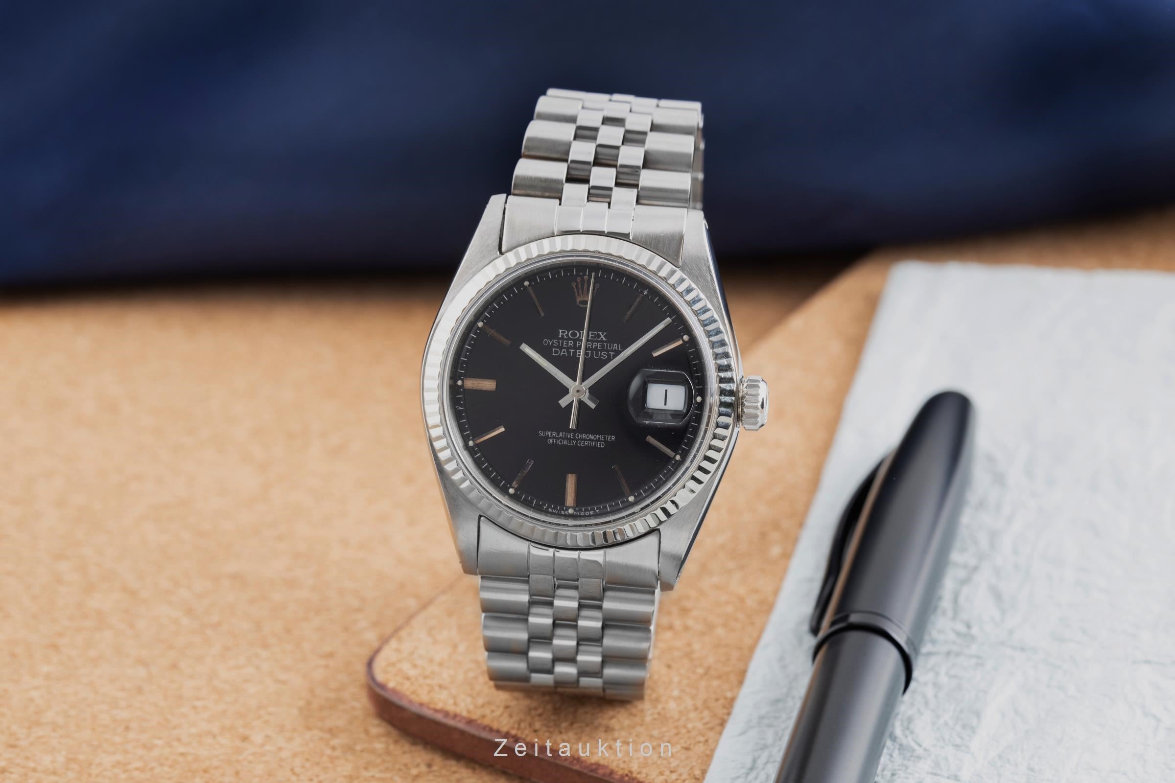 Rolex Datejust acero / oro blanco automático reloj para caballeros 1601 Vintage  [2502307]