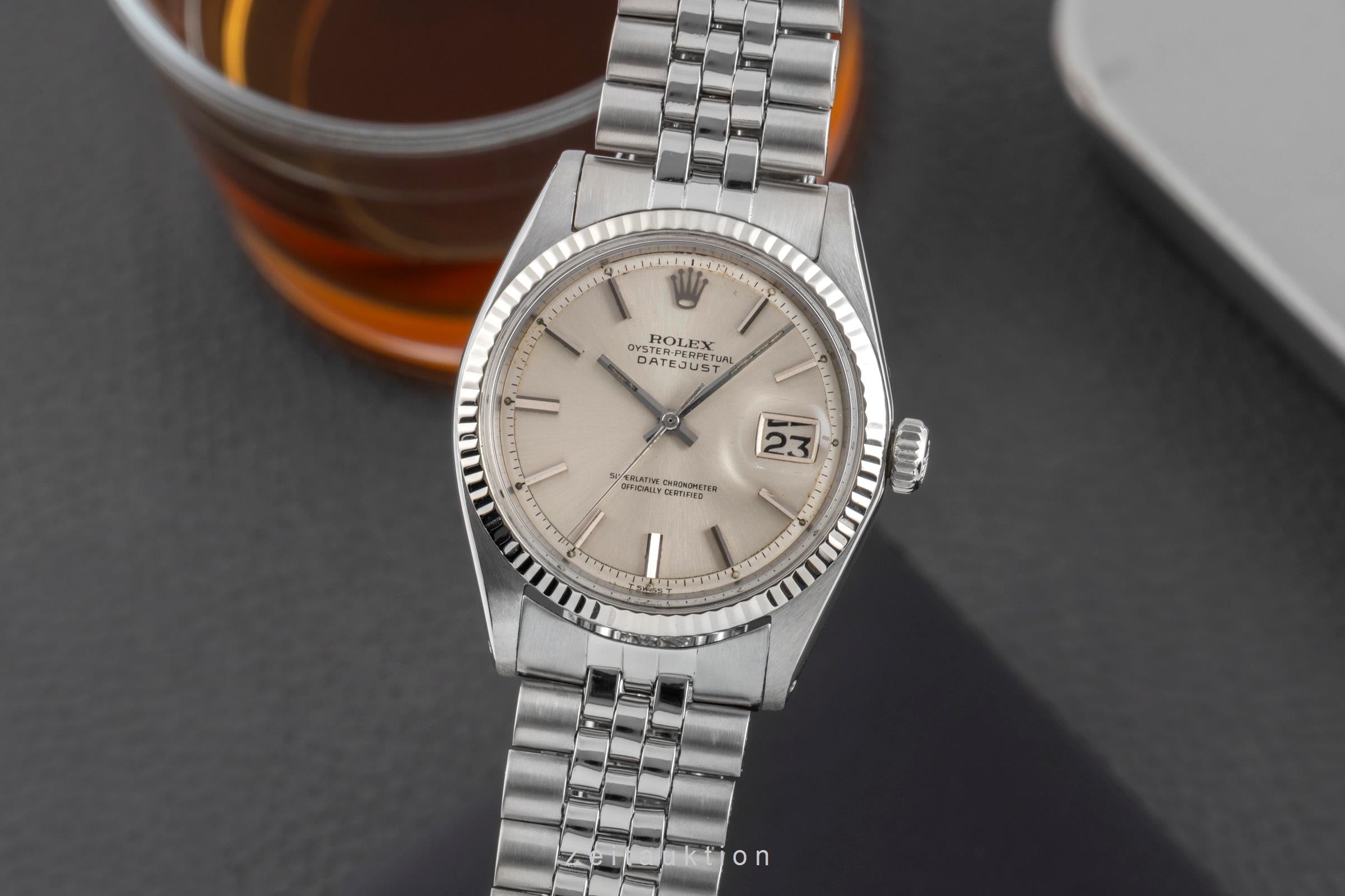 Rolex Datejust acero / oro blanco automático reloj para caballeros 1601 Vintage  [2502313]