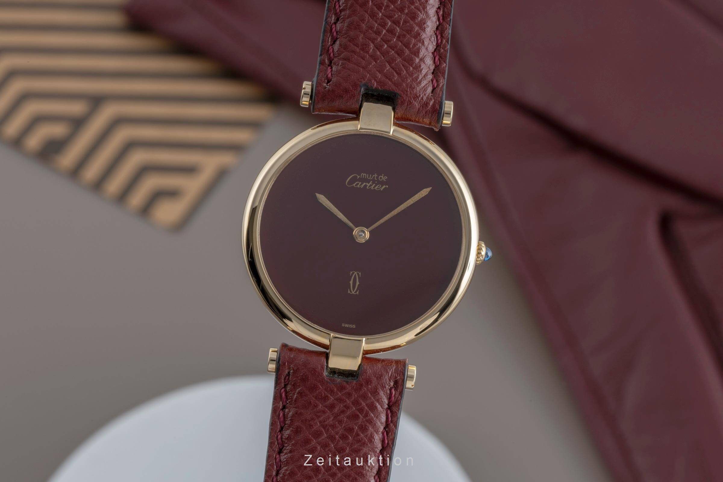 Cartier Vermeil argento dorato quarzo unisex Vintage  [2502379]