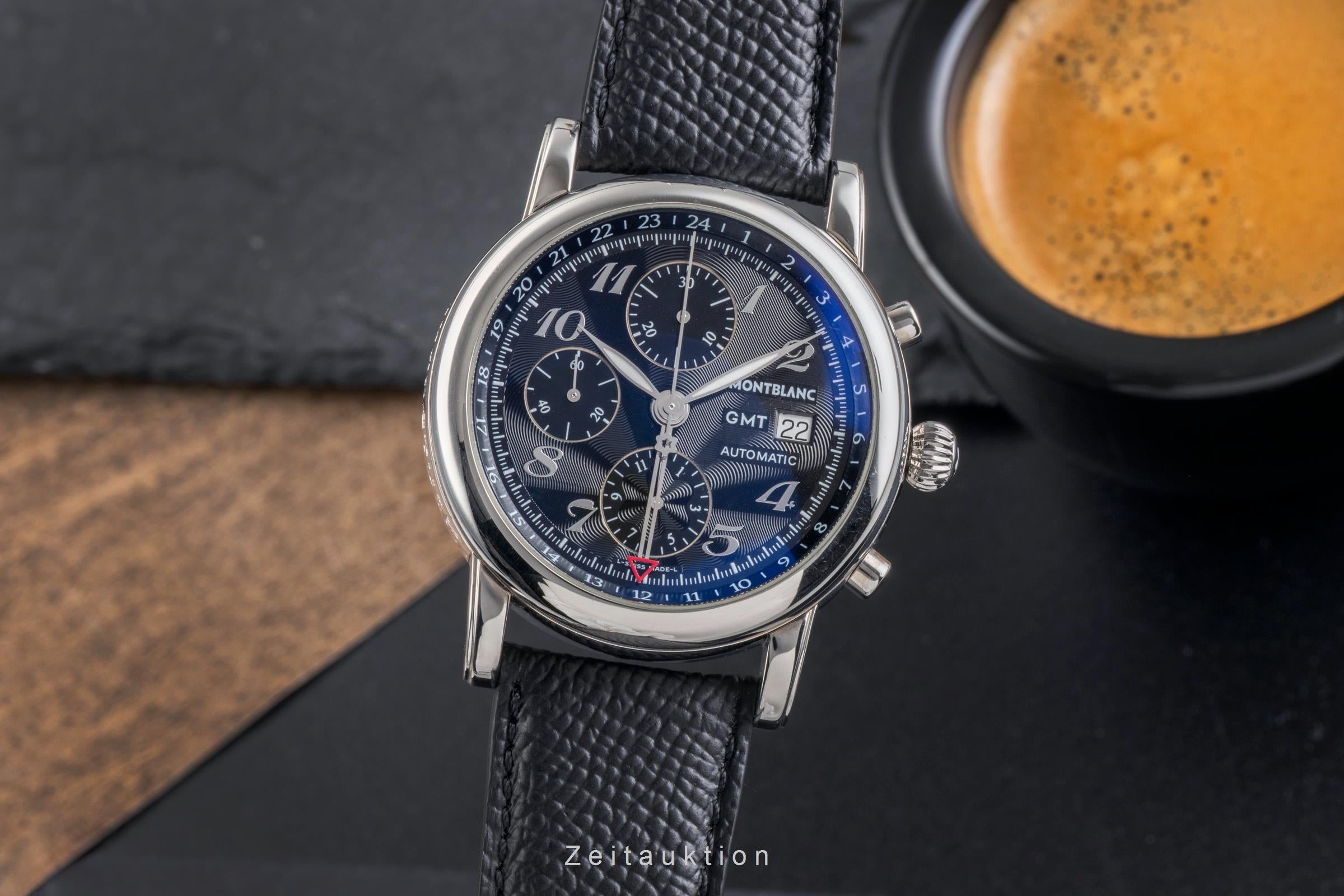 Montblanc Meisterstück chronographe acier automatique montre pour hommes 7067  [2502443]