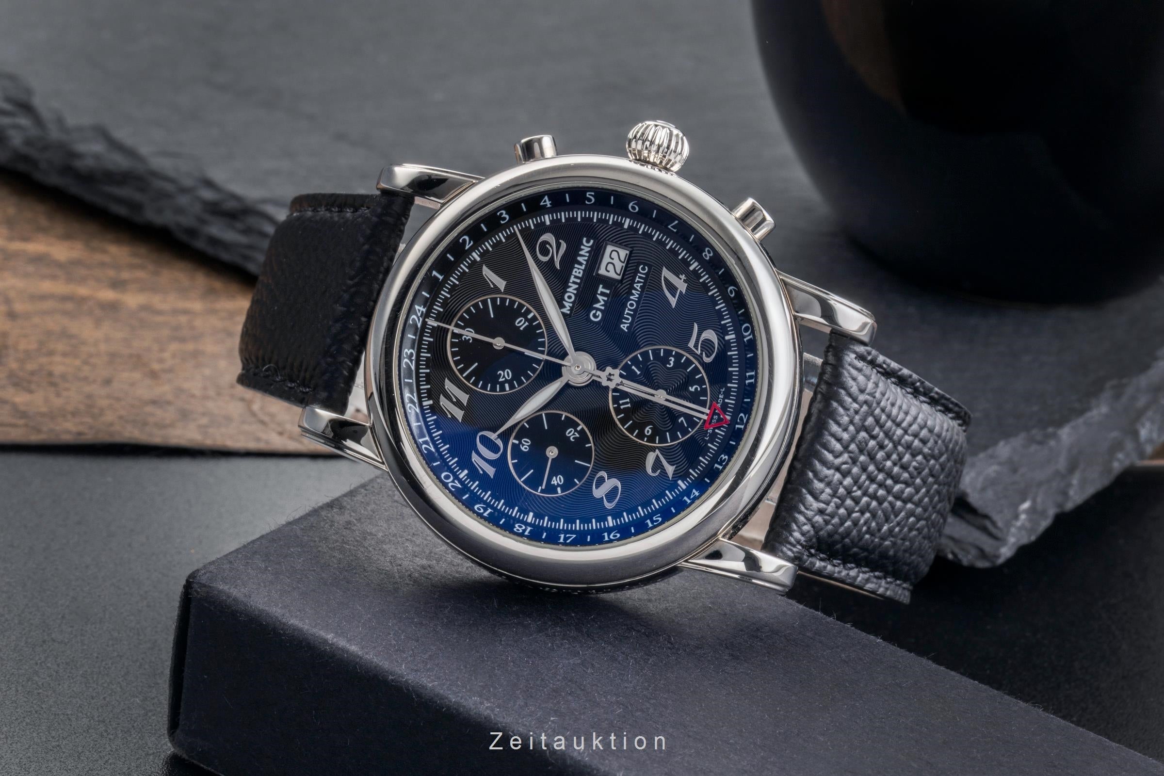 Montblanc Meisterstück chronographe acier automatique montre pour hommes 7067  [2502443]