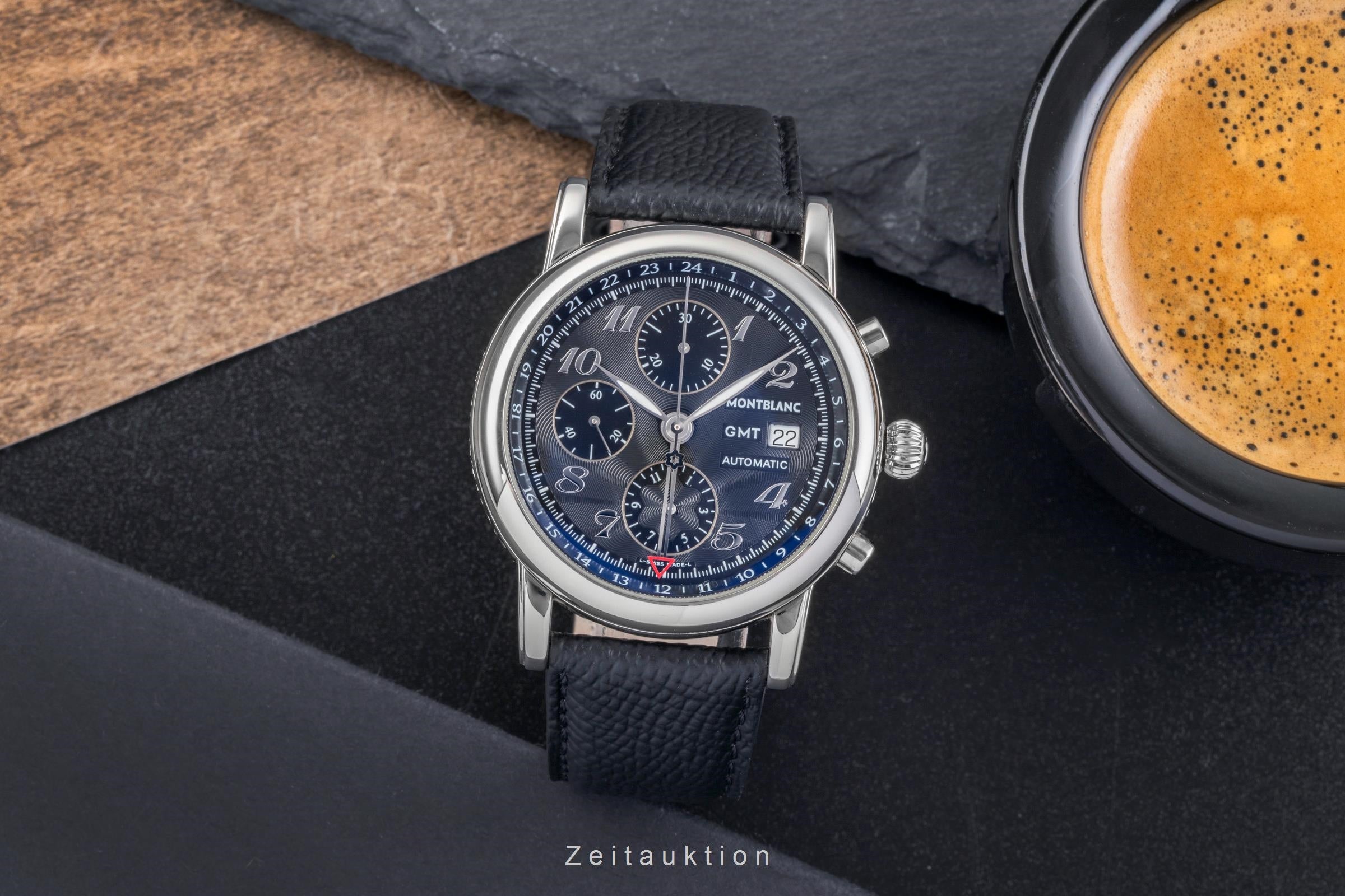 Montblanc Meisterstück chronographe acier automatique montre pour hommes 7067  [2502443]