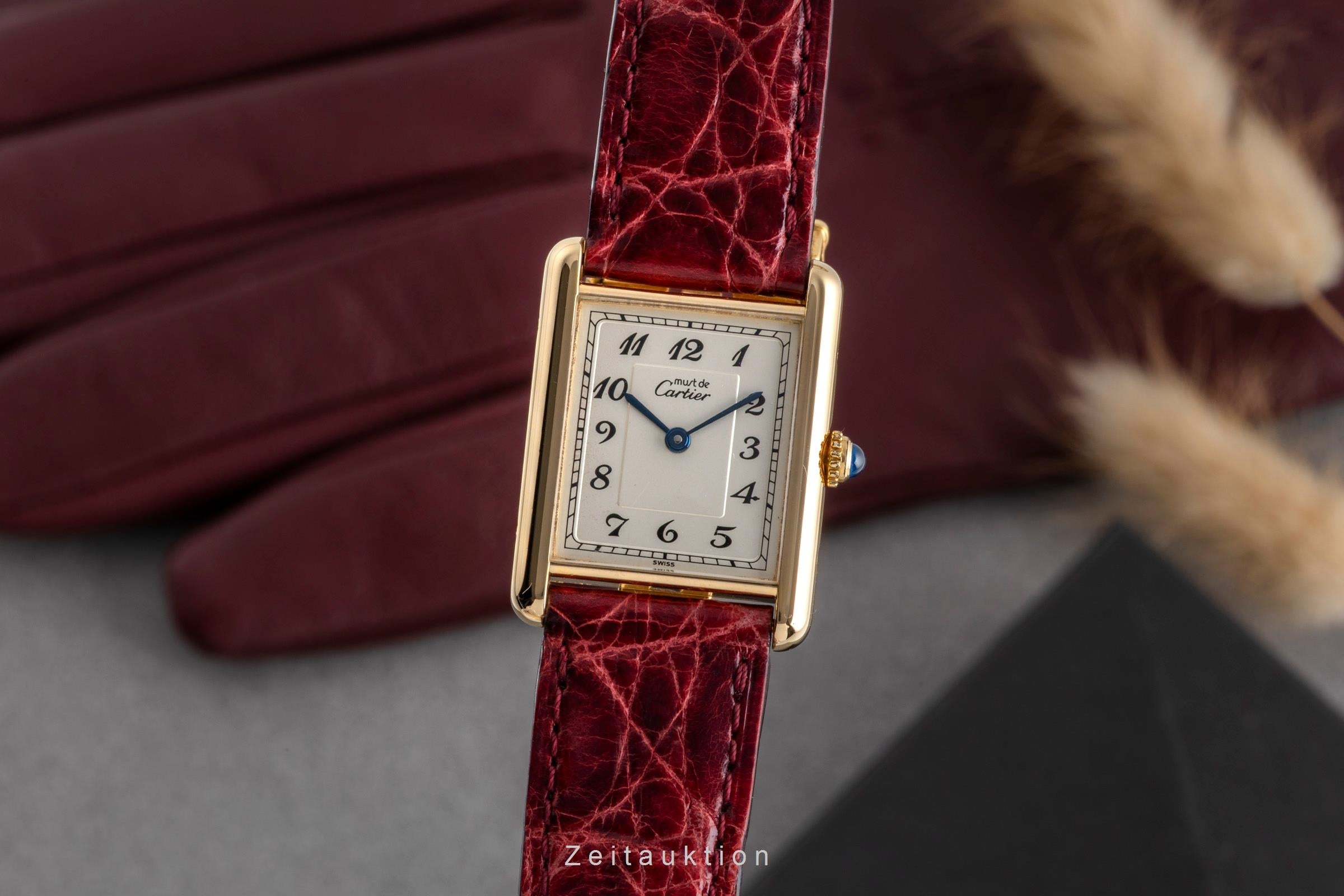 Cartier Vermeil argento dorato quarzo orologio da donna 590005  [2502524]