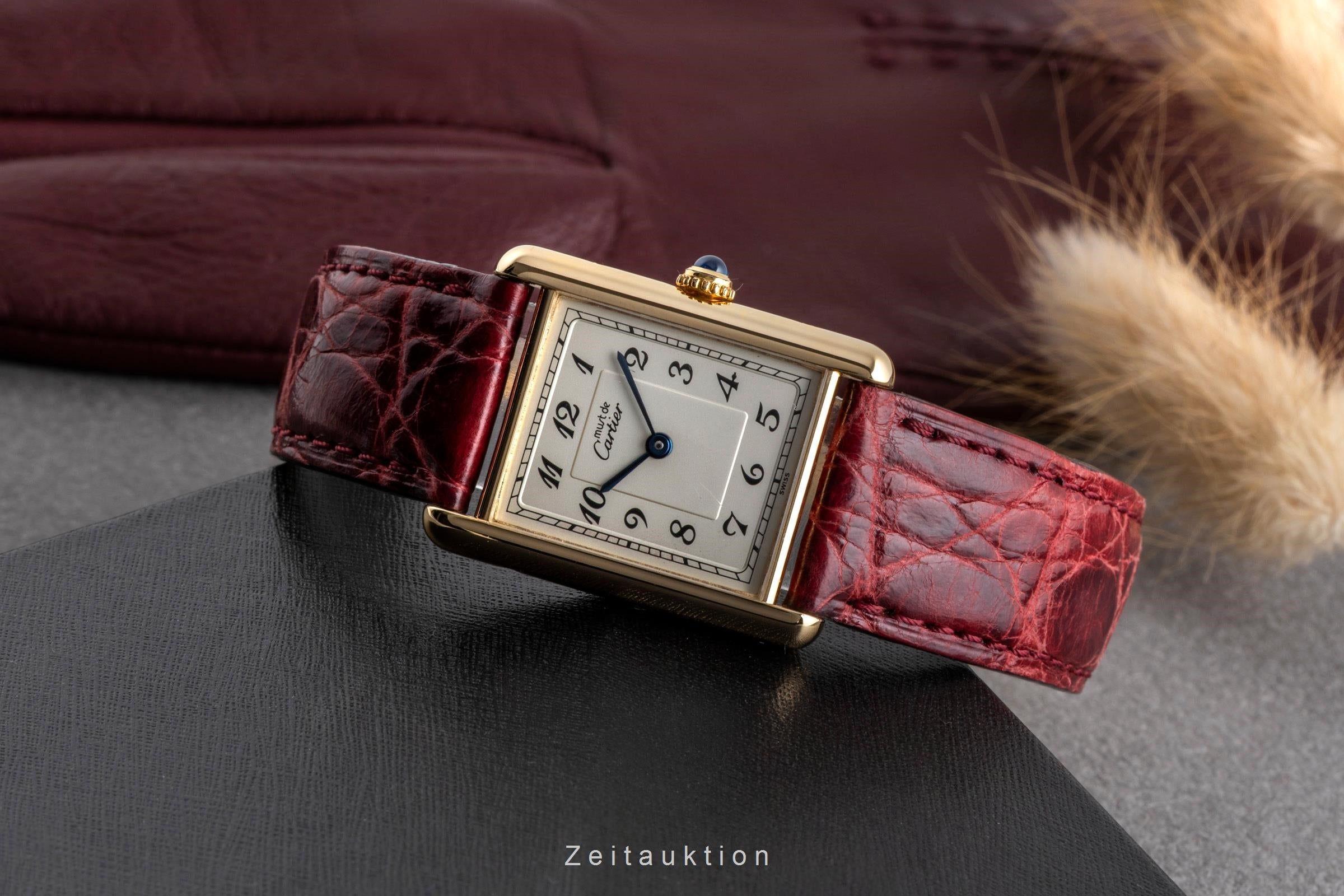 Cartier Vermeil argento dorato quarzo orologio da donna 590005  [2502524]