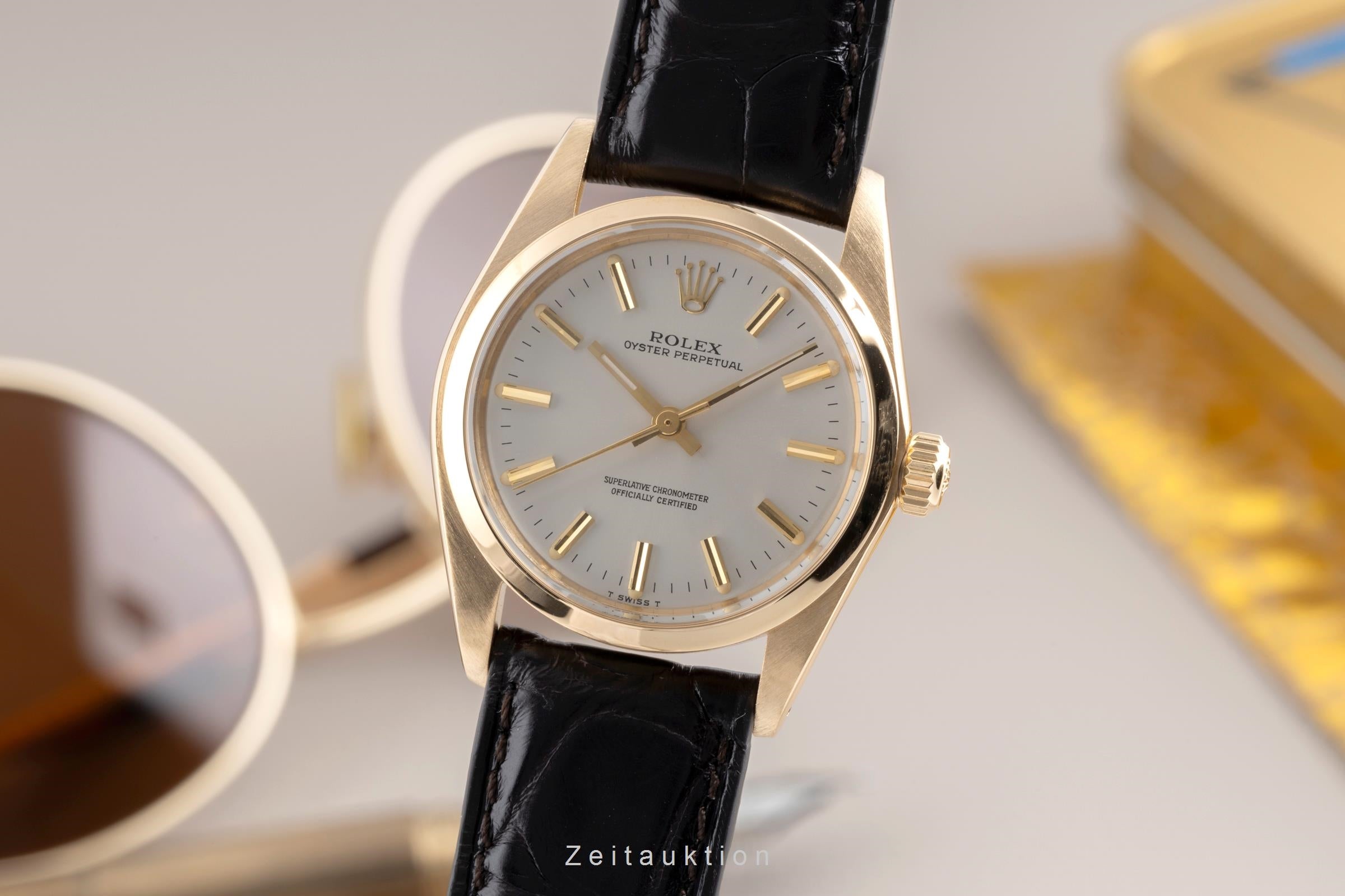 Rolex Oyster Perpetual 18 ct gold automatic women's watch 6748 Vintage  [2502947]