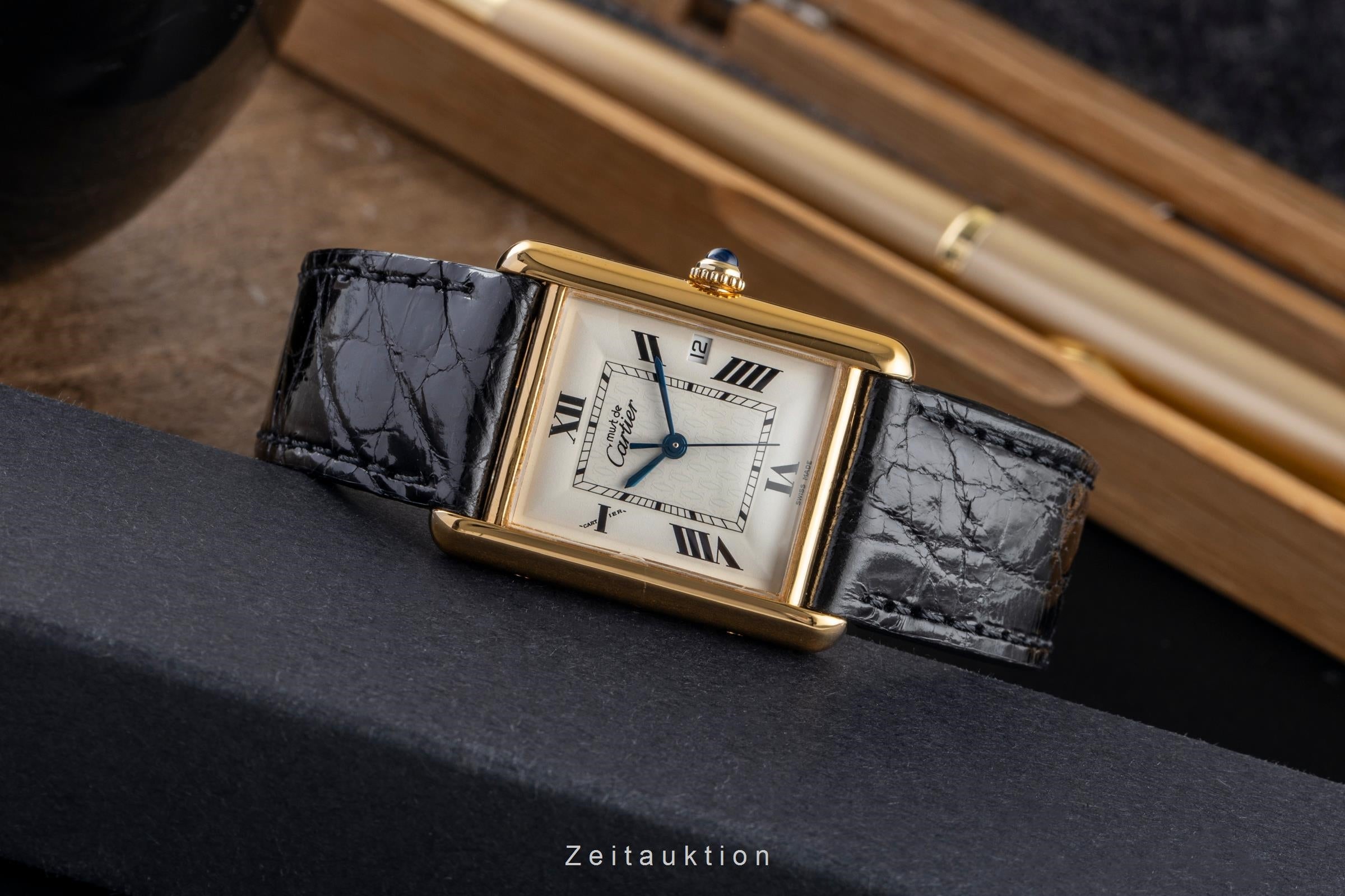 Cartier Tank argento dorato quarzo orologio da uomo W1013754  [2502998]