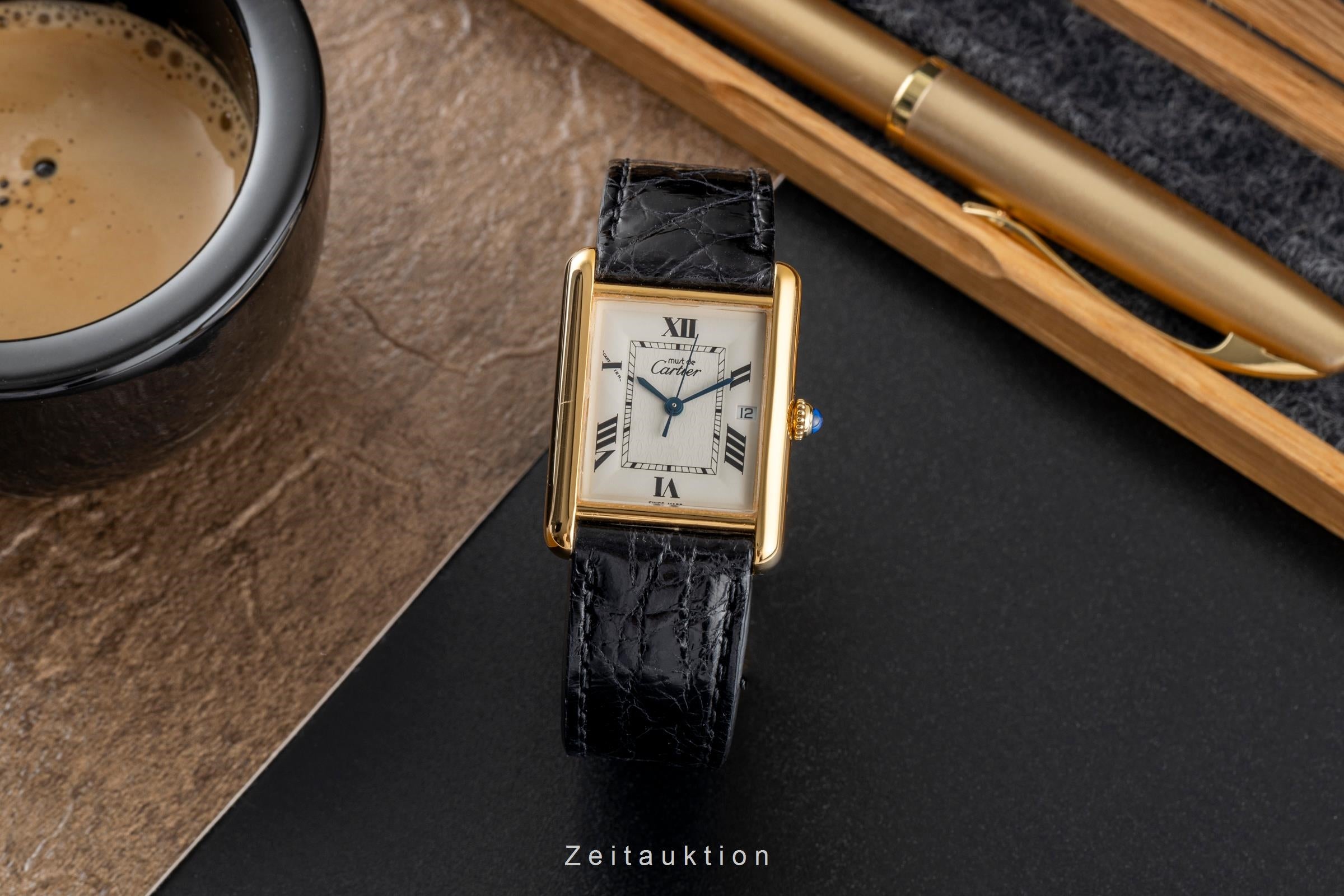 Cartier Tank argento dorato quarzo orologio da uomo W1013754  [2502998]