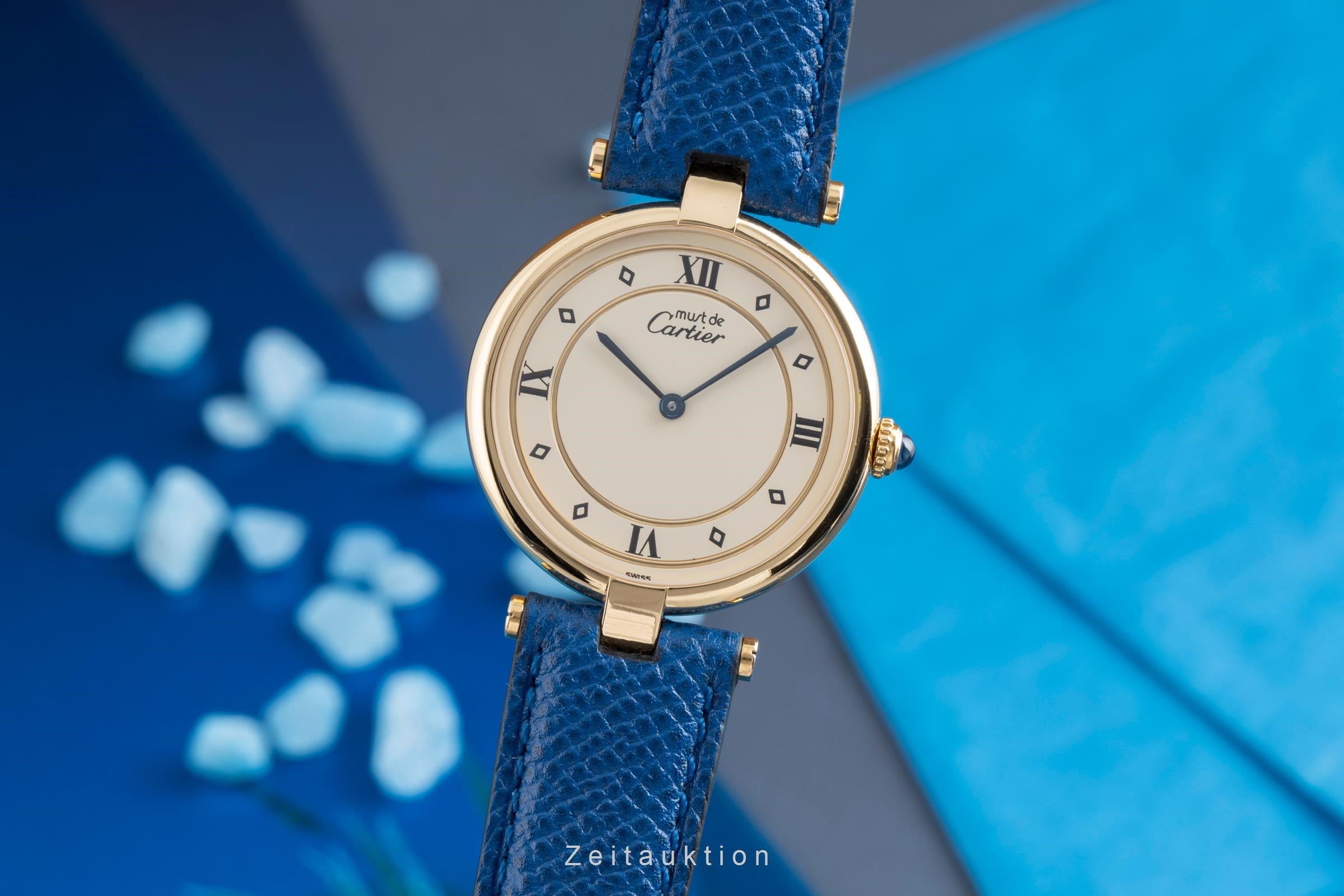 Cartier Vermeil argento dorato quarzo orologio da uomo 590003  [2503001]