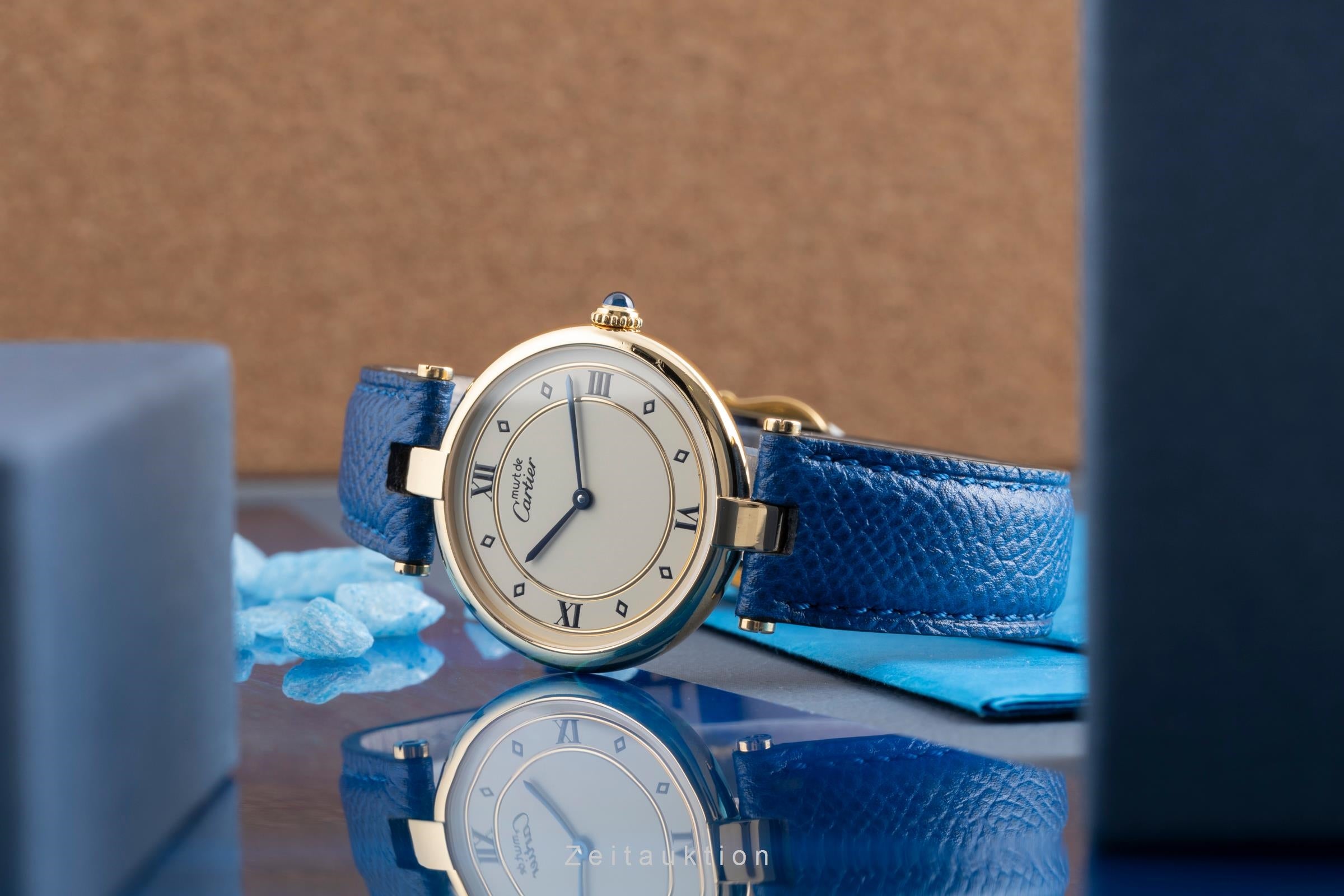 Cartier Vermeil argento dorato quarzo orologio da uomo 590003  [2503001]