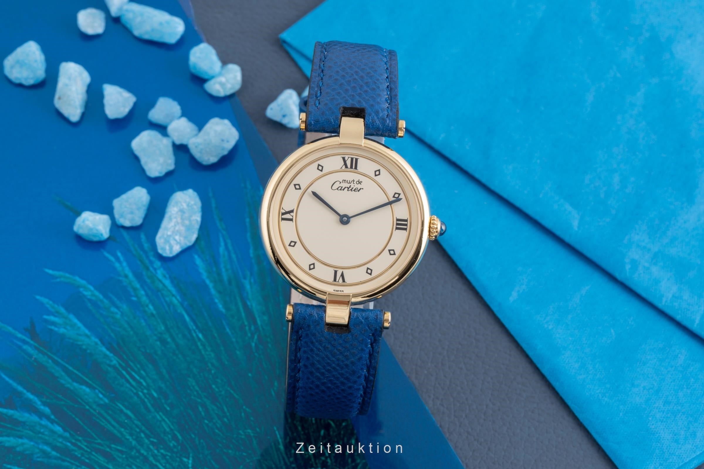 Cartier Vermeil argento dorato quarzo orologio da uomo 590003  [2503001]