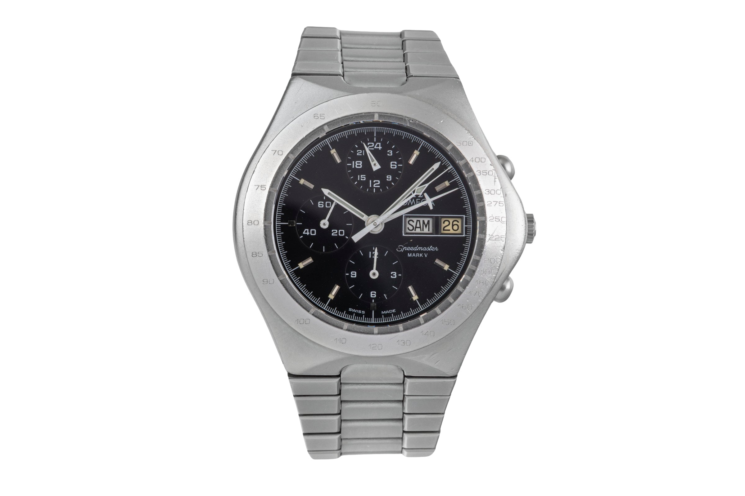 Omega Speedmaster Date chronograph steel automatic men's watch 376.0806 Vintage  [2503086]